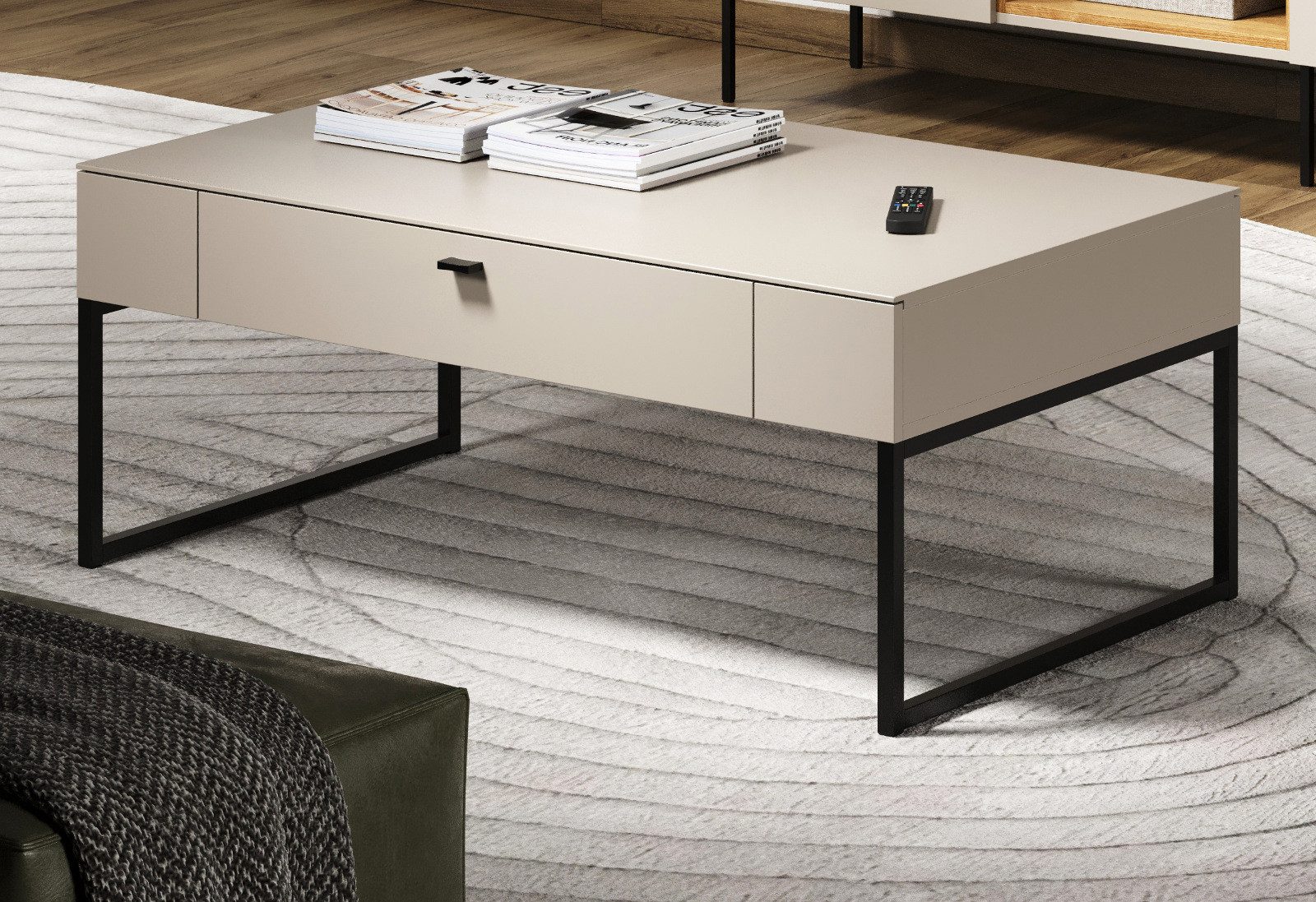 Furn.Design Couchtisch Alegro (Wohnzimmertisch in Cashmere / Sand, 110 x 68 günstig online kaufen