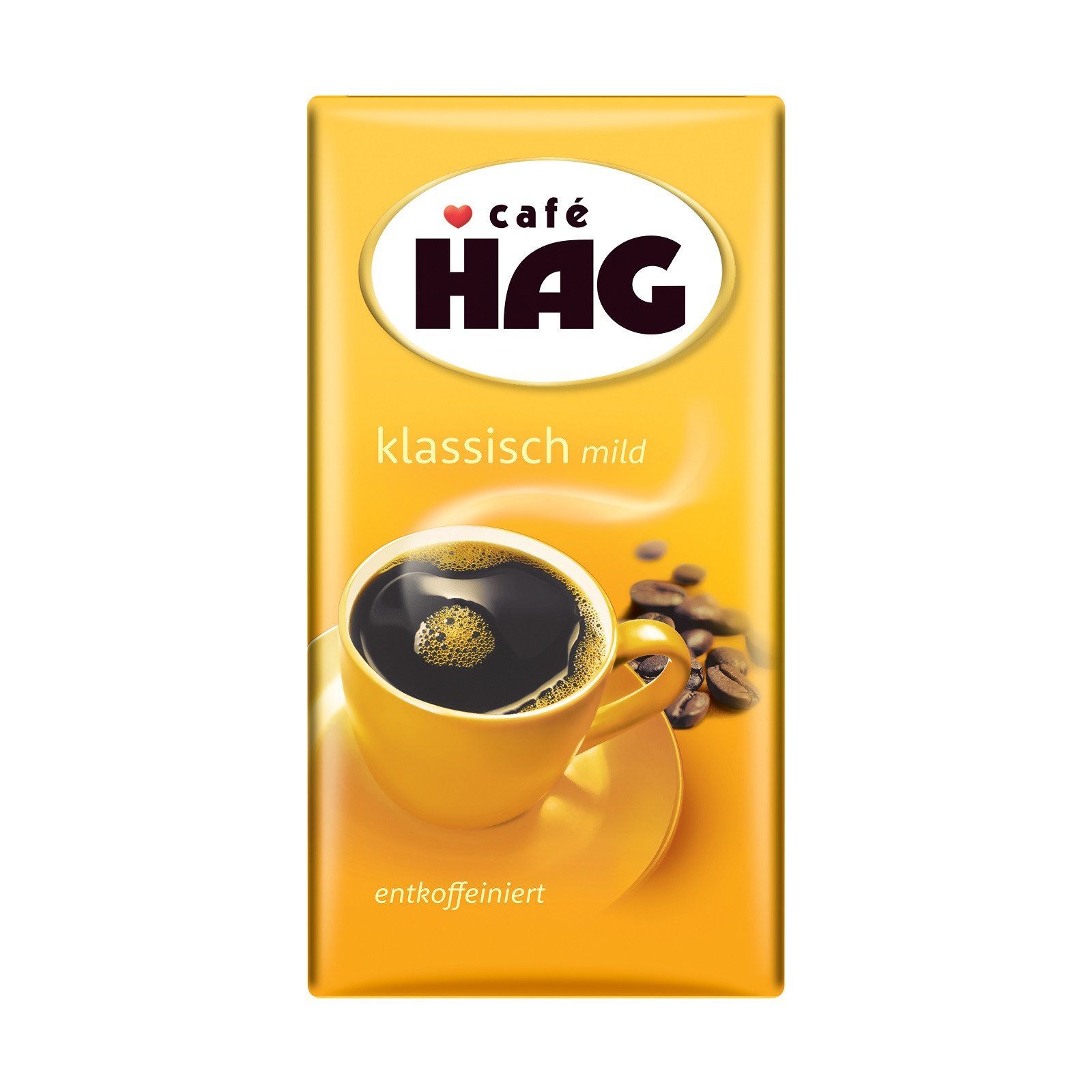 Café HAG Kaffee Filterkaffee Klassisch mild entkoffeiniert 12 x 500g koffeinfrei, 6000 g, (Packung, 12er Pack)