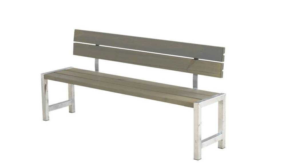PLUS Bank Plus Plankenbank 176 x 38 x 81 cm graubraun mit, Witterungsbeständig