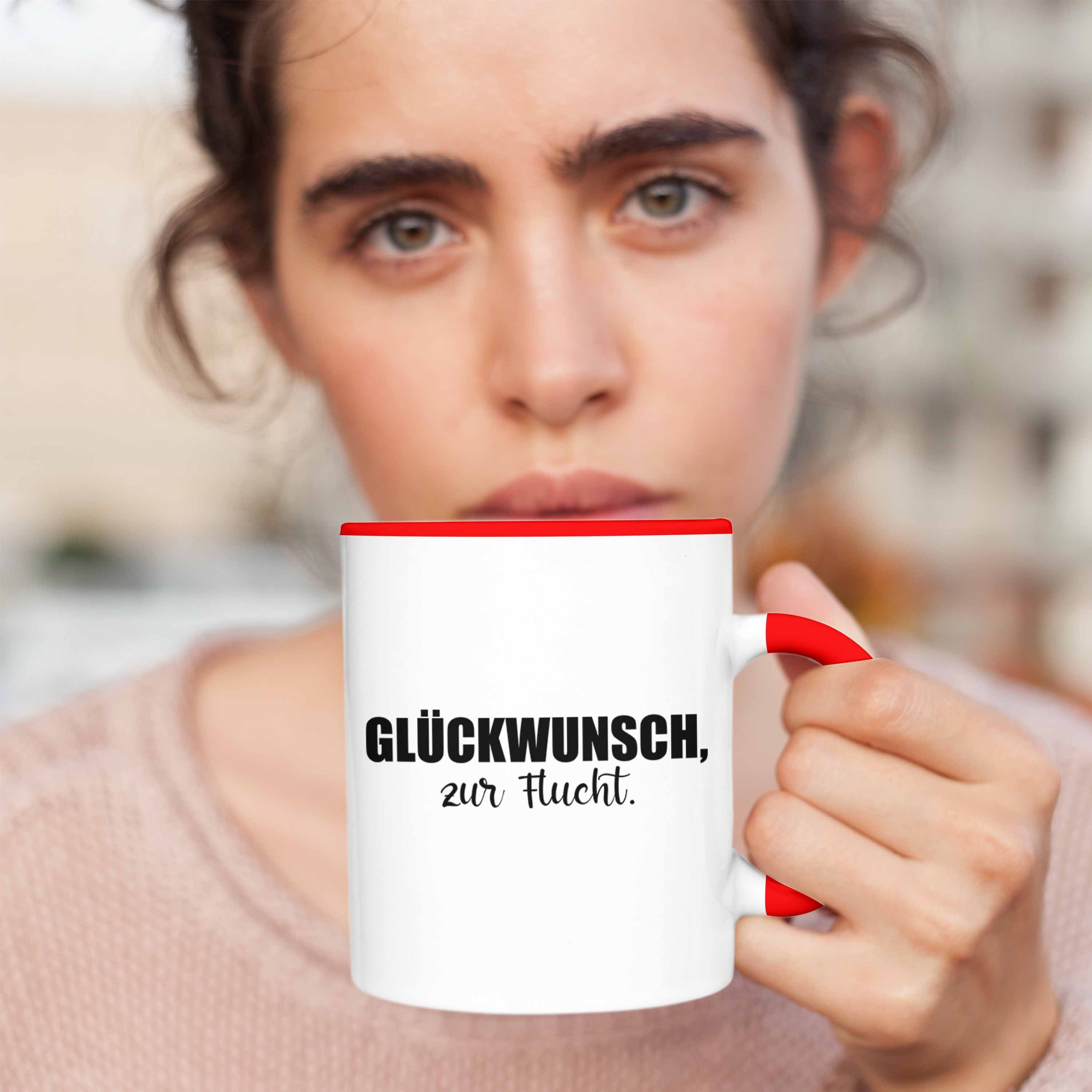 Geschenk - Zur Lustig Sprüche Rot Flucht Tasse Tasse Abschiedsgeschenk Trendation Jobwechsel Glückwunsch Kollege Kollegin