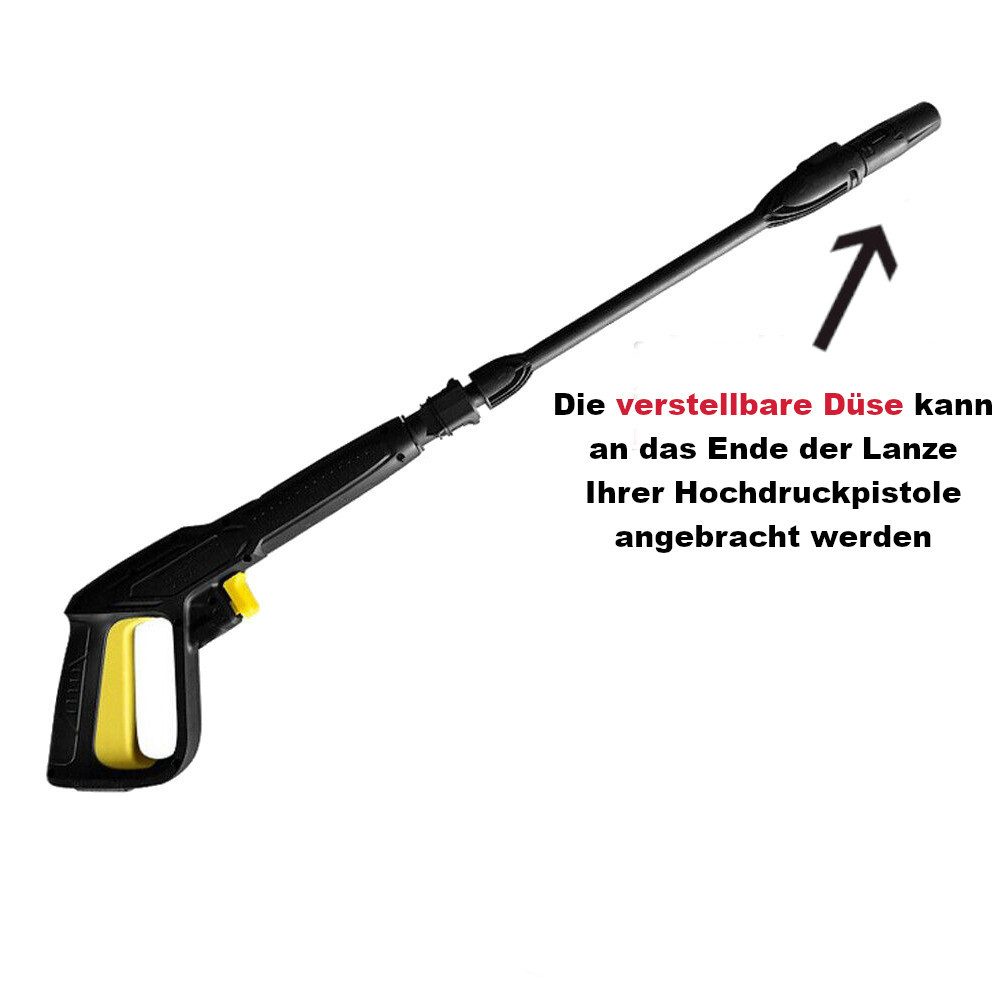 Trade-Shop Sprühdüse passend für Kärcher K2, K3, K4, K5, K6, K7 Hochdruckreiniger, verstellbarer Sprühwinkel von 0 bis 60 Grad / reguliert Wasserstrahl