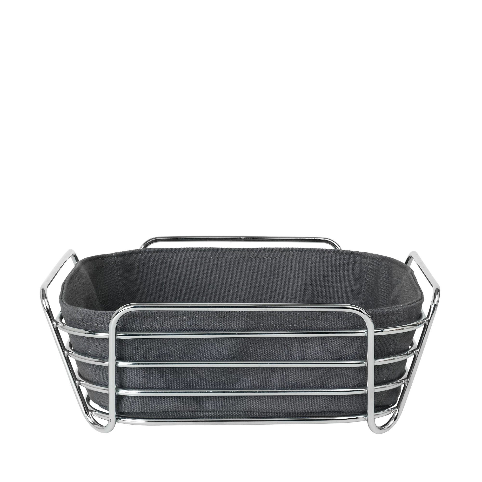 blomus Brotkorb -DELARA- Vielseitiger Brotkorb: Modernes Design, Verchromter Stahl, 100% Baumwolle, Hygienisch, Langlebig, Zeitlos