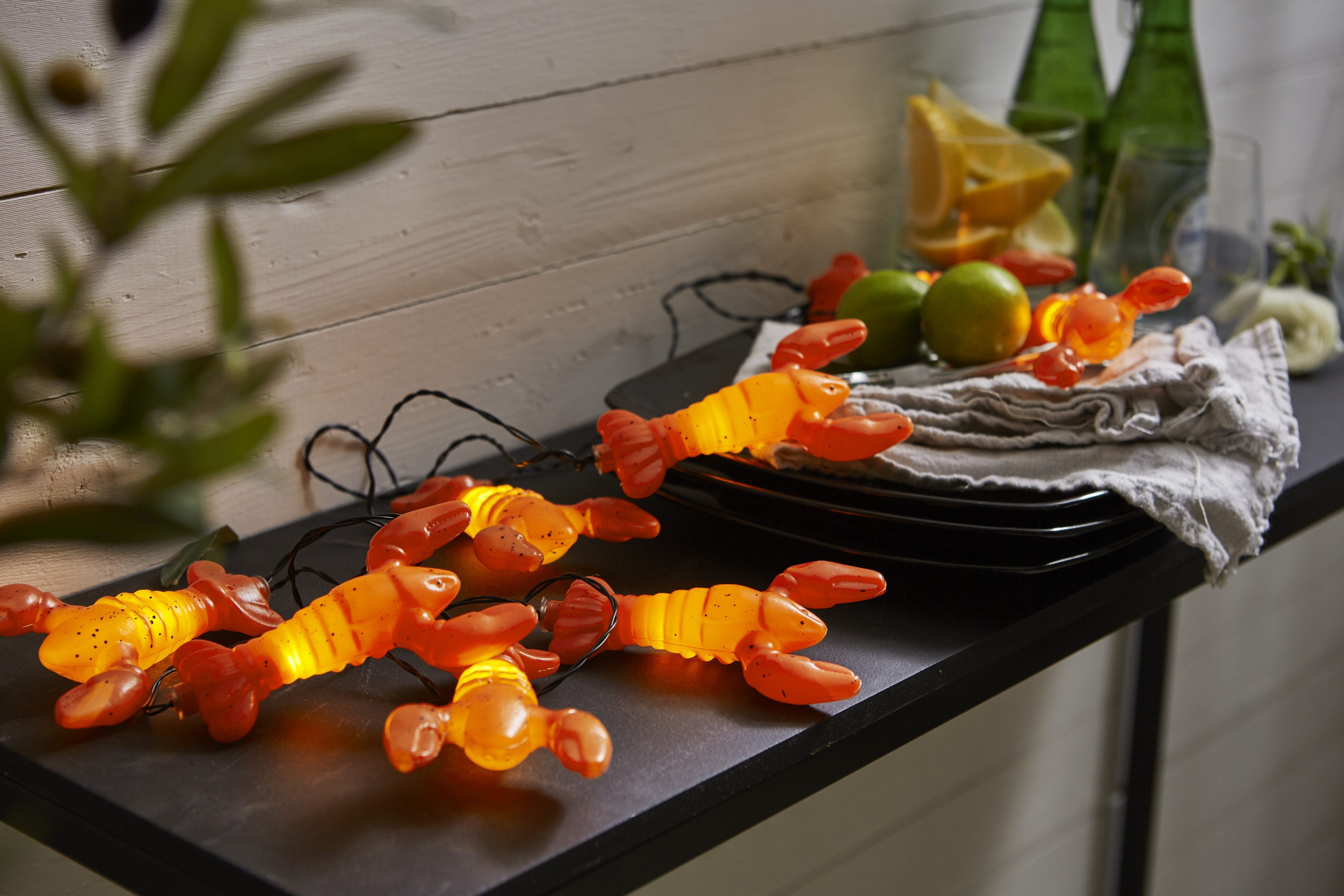 STAR TRADING LED-Lichterkette Crayfish Party, 8-flammig, Batterie, Timer, ca. 210x13 cm, outdoor, Vierfarb-Karton