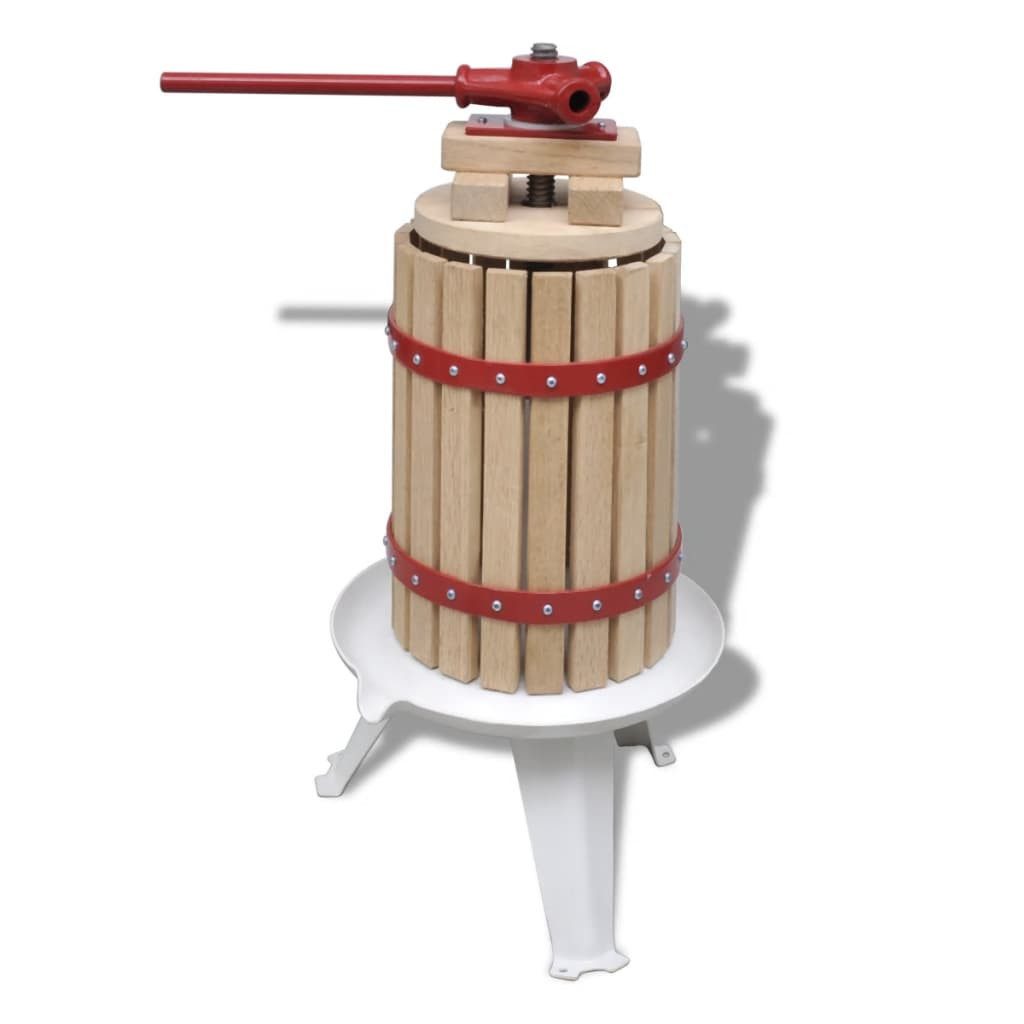 vidaXL Obstpresse Obst- und Weinpresse 6 L, Holz, Obstpresse 6L Weinpresse Saftpresse Obstmühle Maischepresse Entsafter