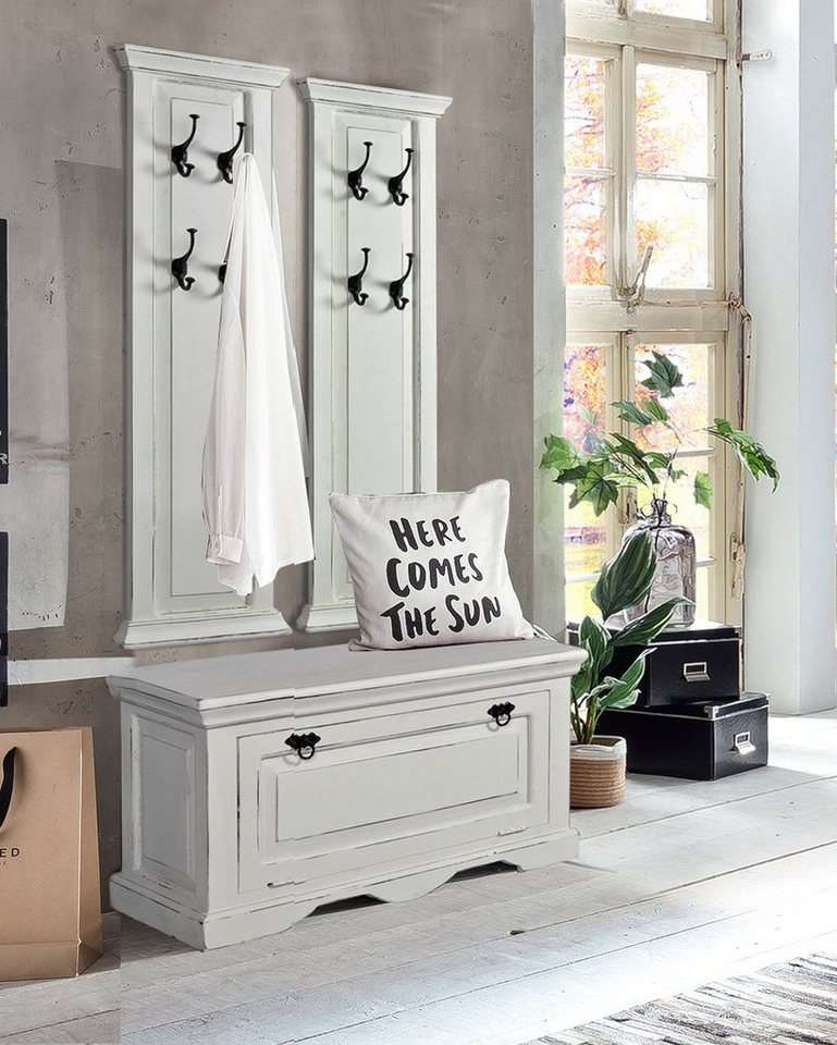 SIT Garderoben-Set Toledo, (3-St), im Shybby Chic Stil, 3-teilig, Helle  Möbel lassen auch fensterlose Flure freundlich erscheinen
