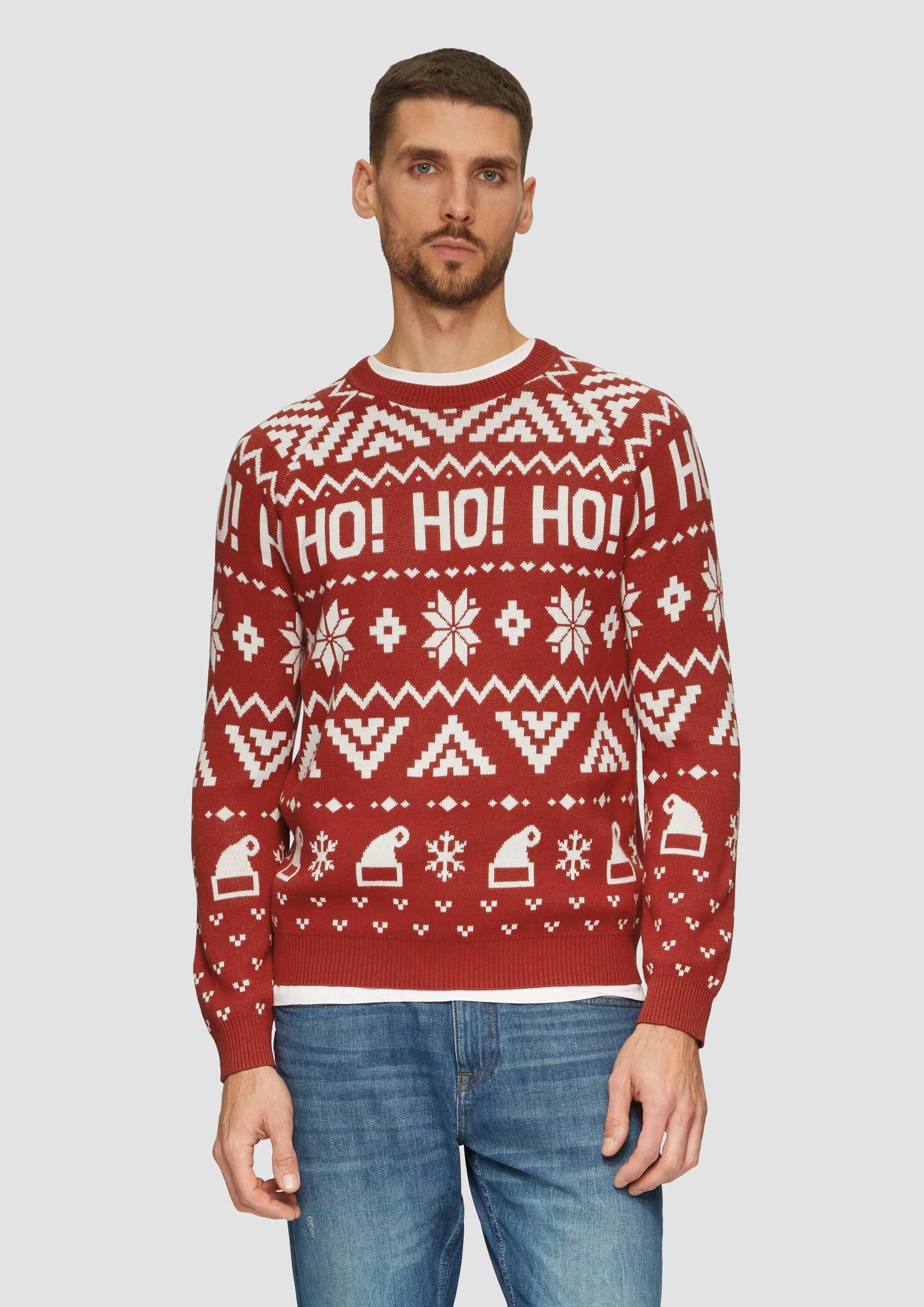 s.Oliver Longpullover Strickpullover Weihnachtspullover aus Baumwolle günstig online kaufen