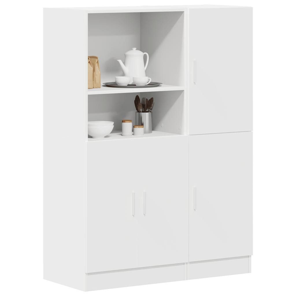 vidaXL Regal 2-tlg. Küchenschrank-Set Weiß Holzwerkstoff, günstig online kaufen