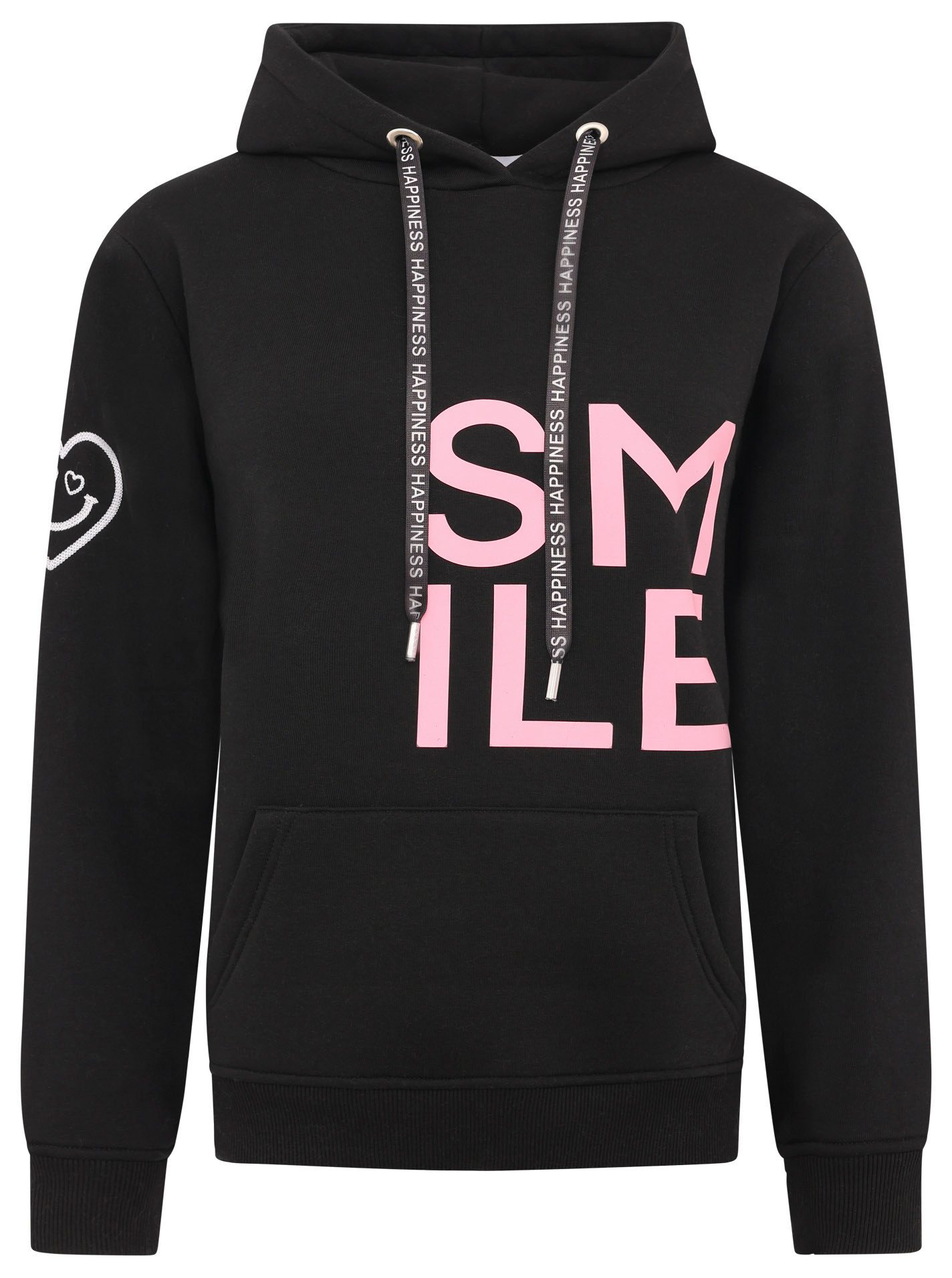 Zwillingsherz Hoodie "Alissa" Langarm, Kapuze, Neon-Details, Kordelzug, Fro günstig online kaufen