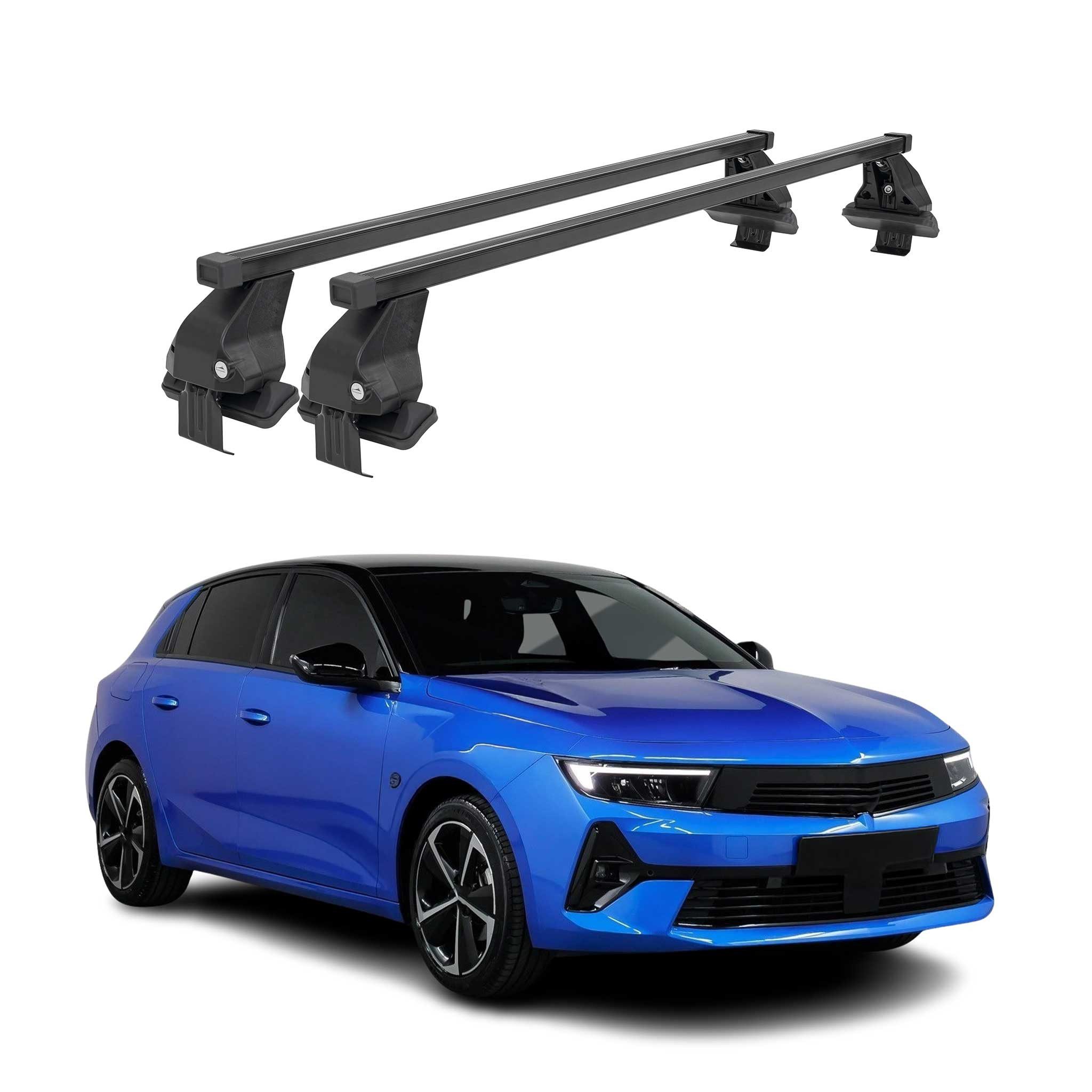 OMAC Dachträger Dachträger für Opel Asta L 2021-2025 Stahl Schwarz 2tlg (2-St), Wasserbeständig,Abnehmbar,Multifunktional,Leichtgewichtig