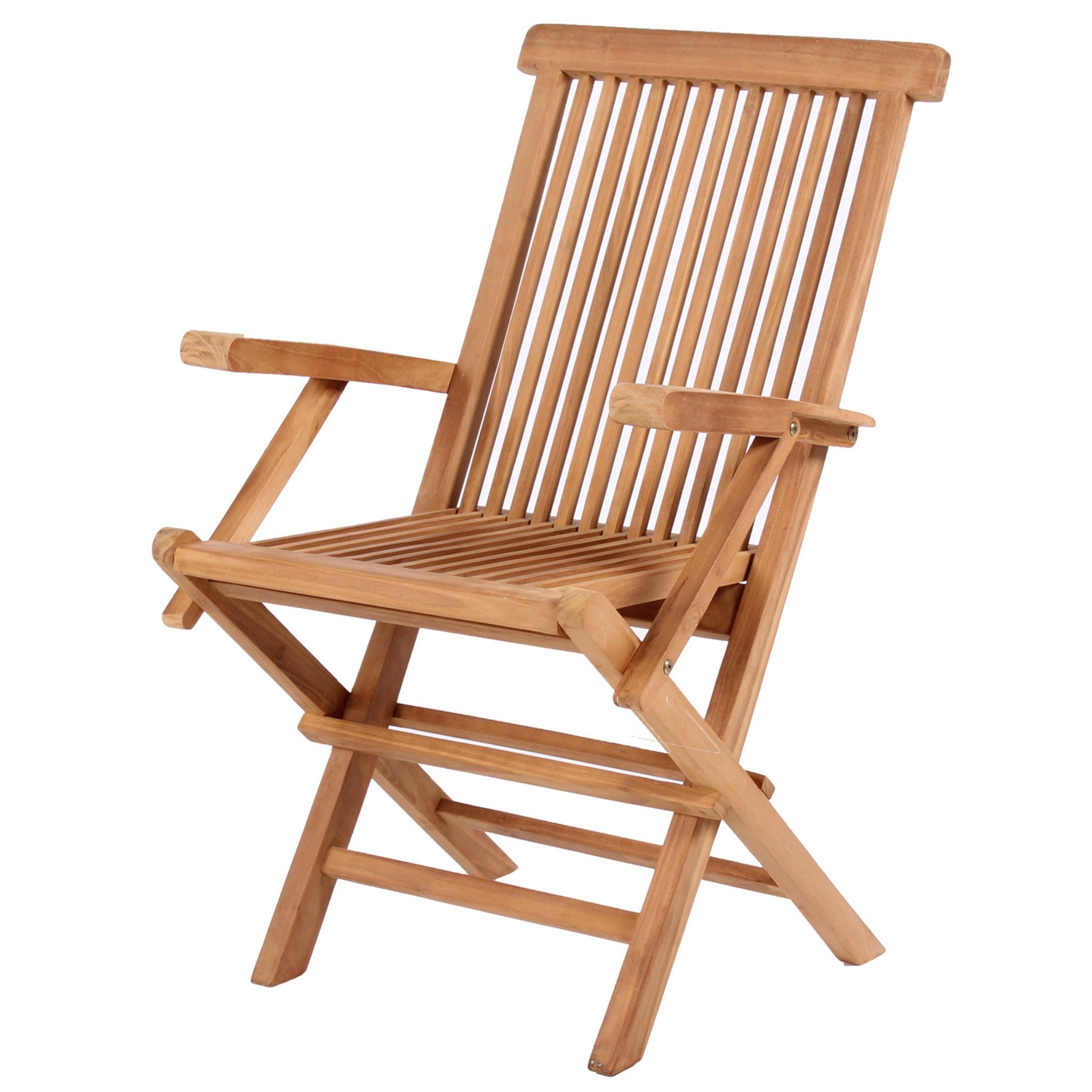 bene living Klappstuhl Andover - Teakholz (1 St), witterungsbeständiger Sessel klappbar aus feinem Teakholz