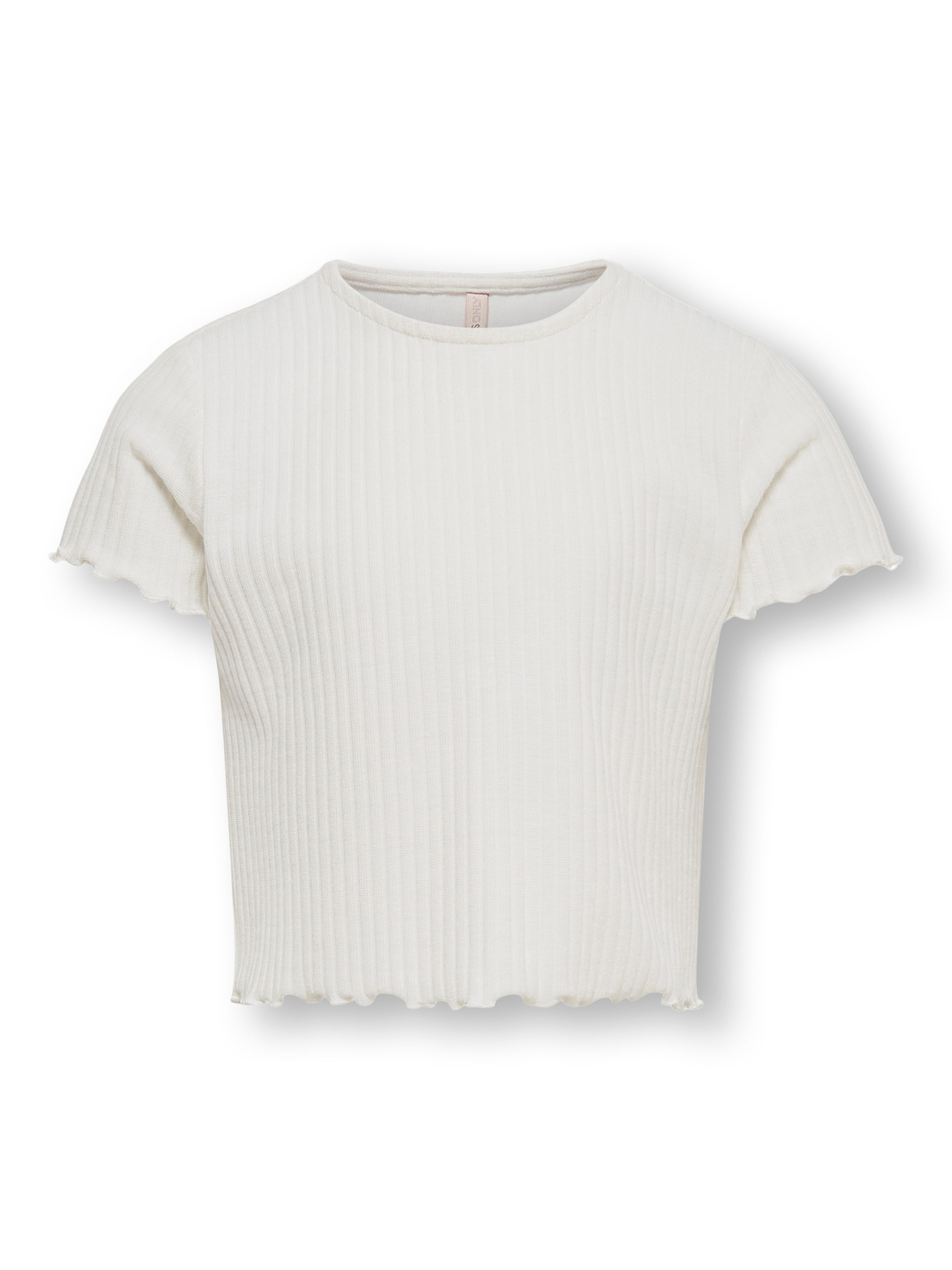 KIDS ONLY T-Shirt KONNELLA S/S O-NECK TOP in verkürzter Länge und mit tollen Wellen-Säumen