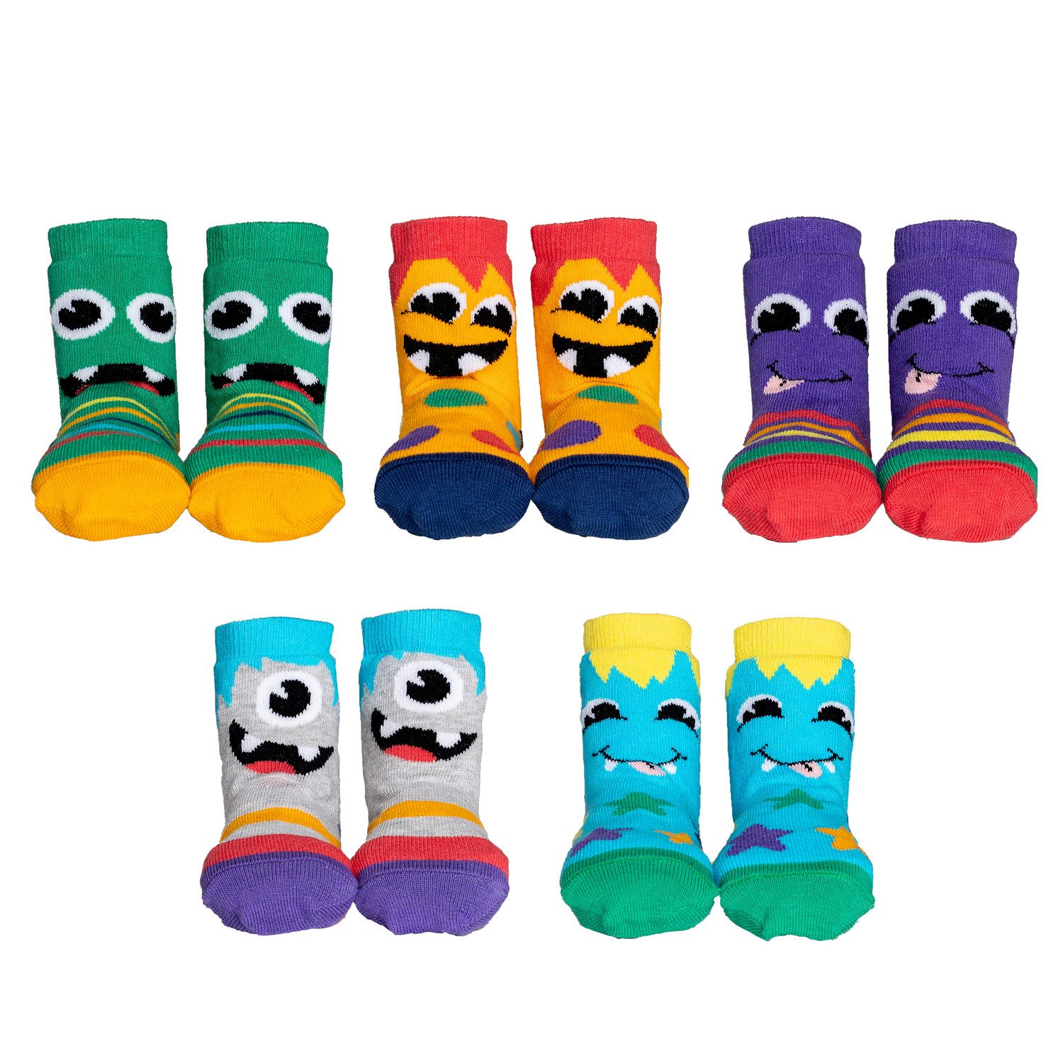 Cucamelon Freizeitsocken Snuggle Bugs Cucamelon Monster Socken für Kleinkinder (5 Paar)