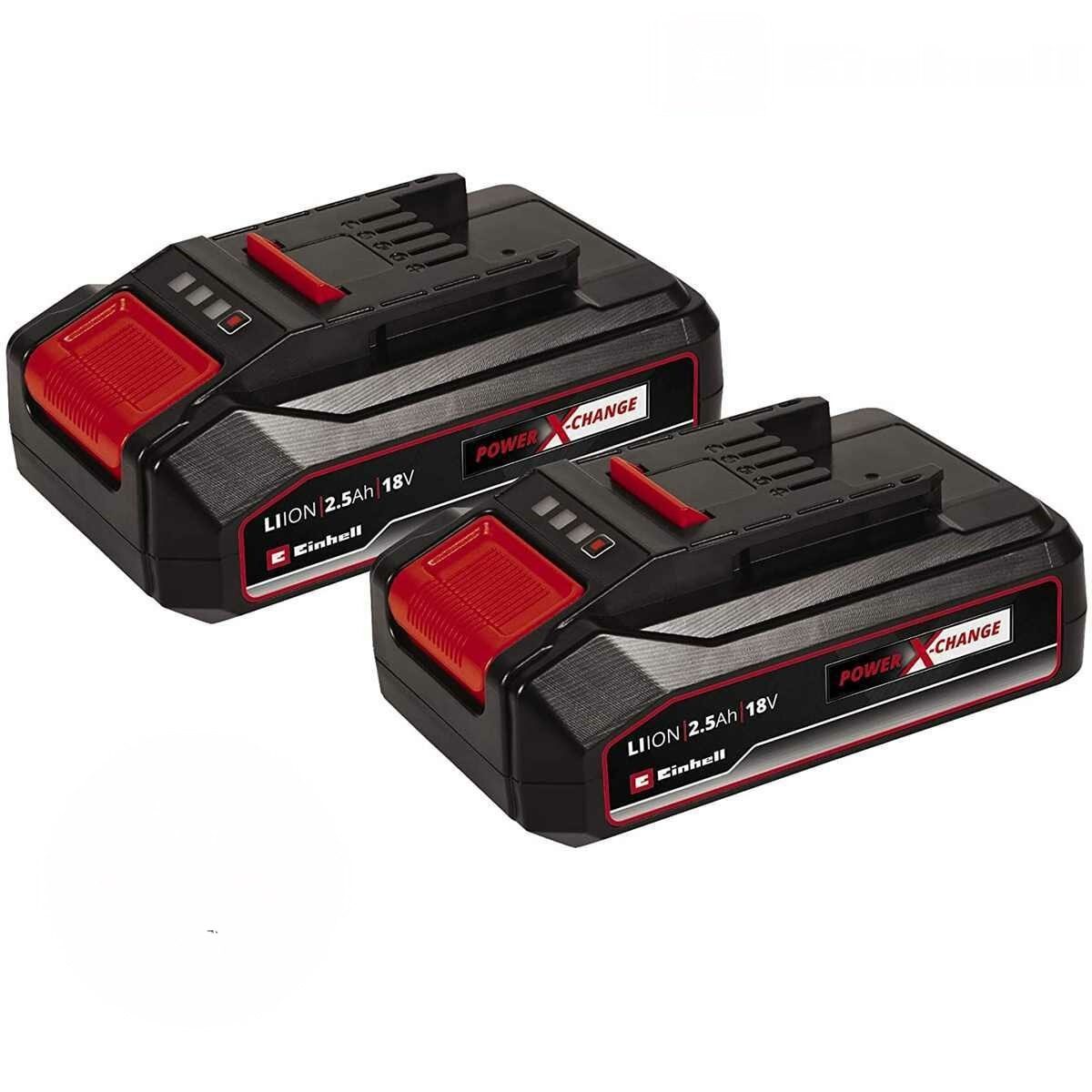 Einhell 18V Ersatzakku PXC-Twinpack 2,5 Ah in CB, 2er Pack Akku-Set (2 St)