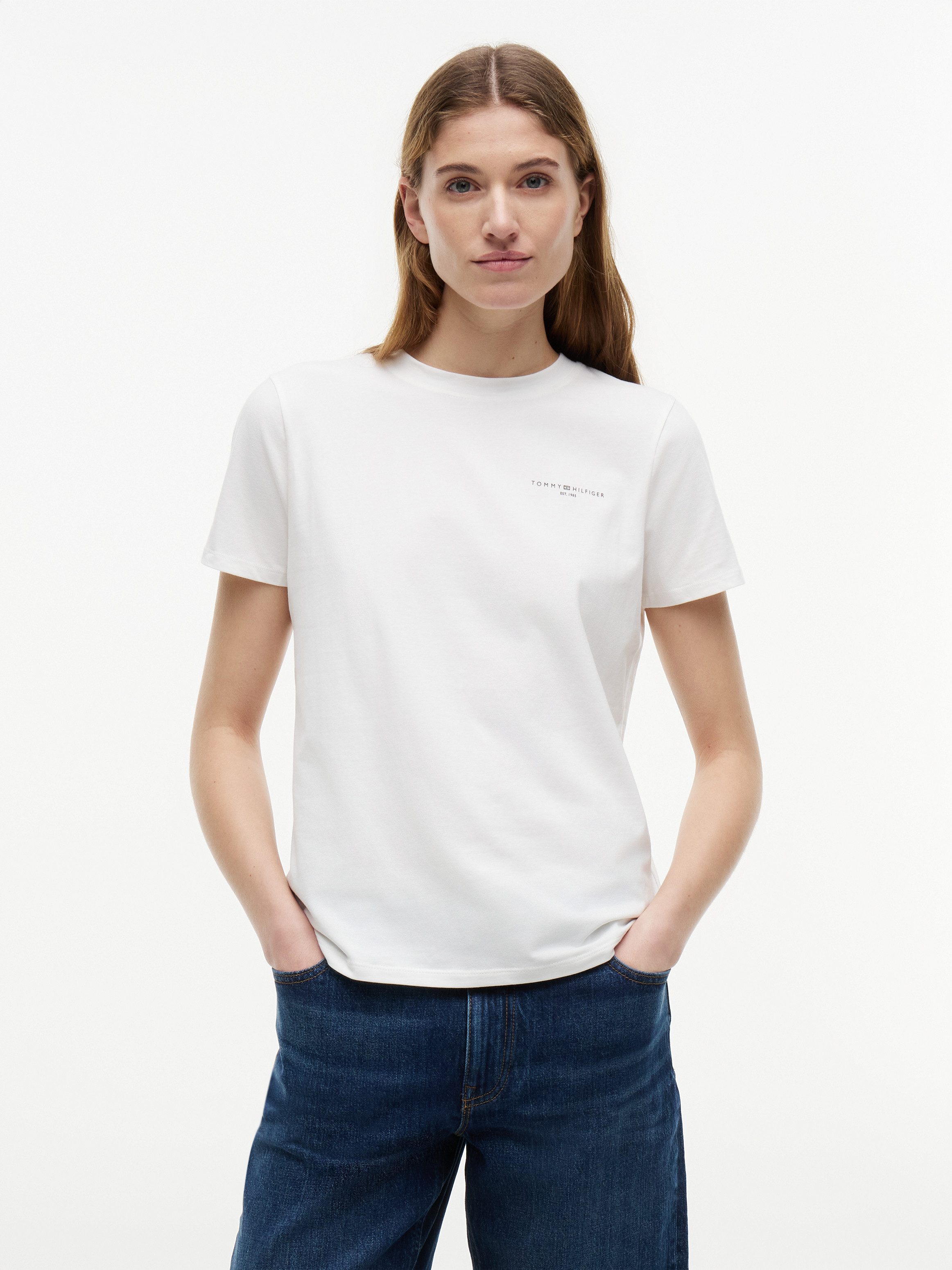 Tommy Hilfiger Rundhalsshirt 1985 REG MINI CORP LOGO C-NK SHORT SLEEVE mit Tommy Hilfiger Logoschriftzug und Bestickung