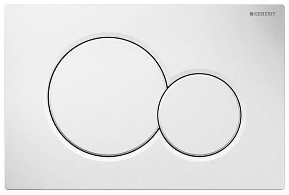 GEBERIT Betätigungsplatte SIGMA01 Betätigungsplatte für 2-Mengen-Spülung, weiß Glanz, Geberit-115-770-11-5