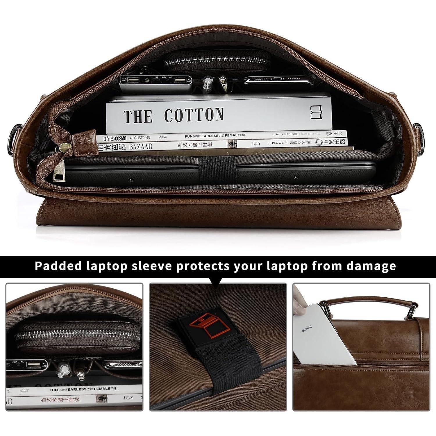 LuxusKollektion Messenger Bag Umhängetaschen Herren Aktentasche Laptoptasch günstig online kaufen