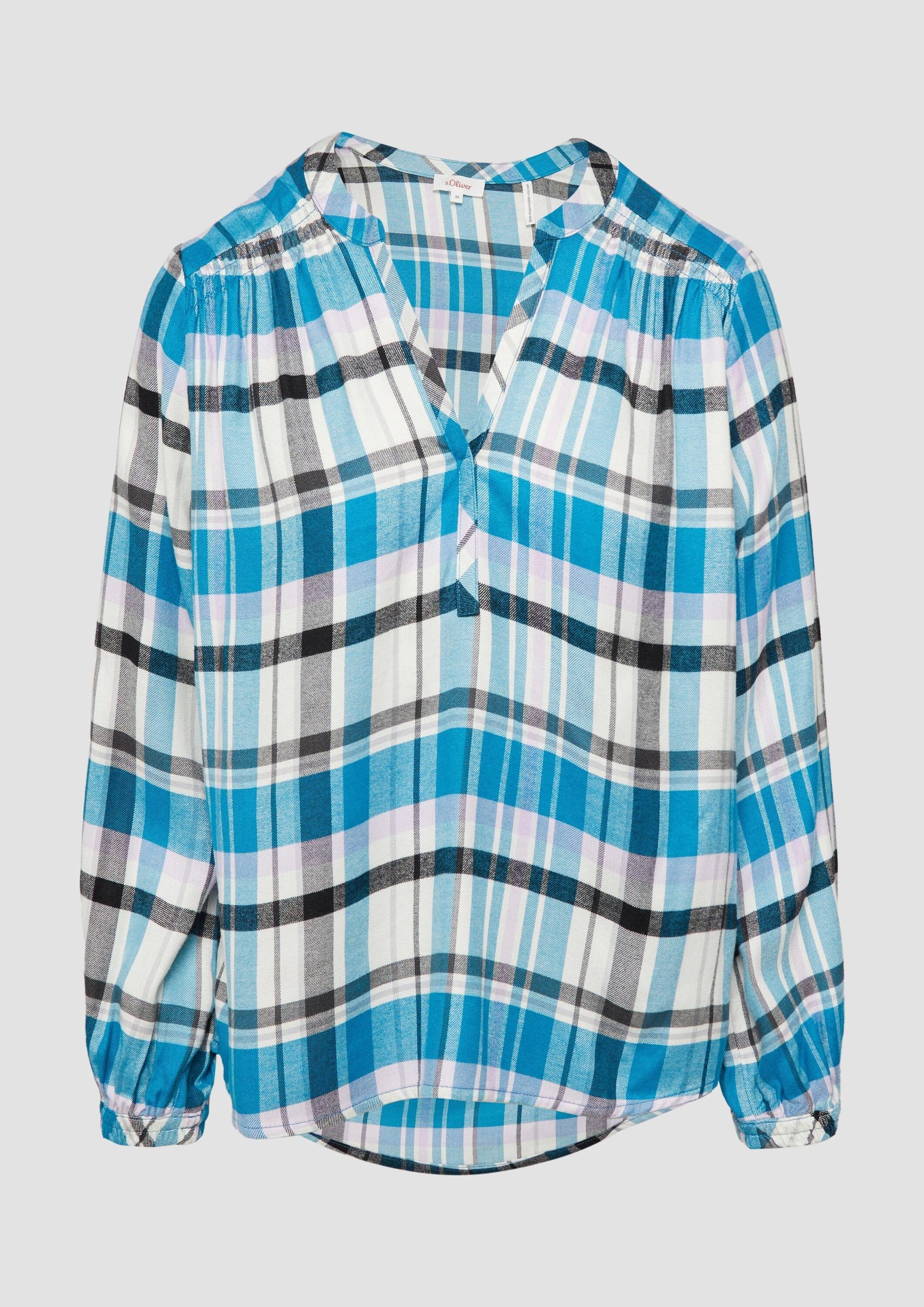 s.Oliver Langarmbluse Bluse Softe Langarmbluse mit Smok-Details