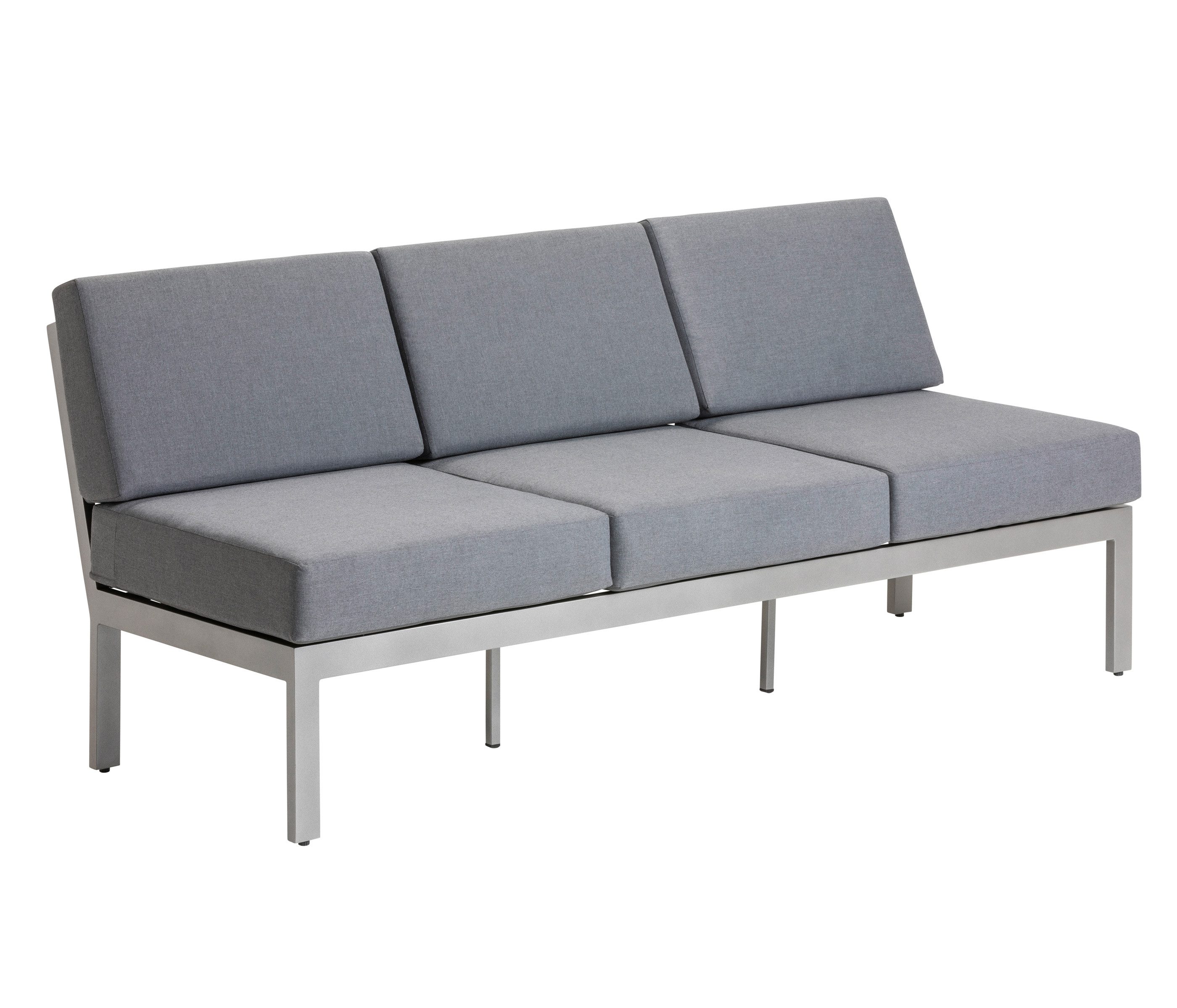 Dehner Gartenlounge-Set Loungebank Chicago, 195 x 79.5 x 76.5 cm, Aluminium / Polyester, moderner 3-Sitzer inkl. wasserabweisender Sitzpolster