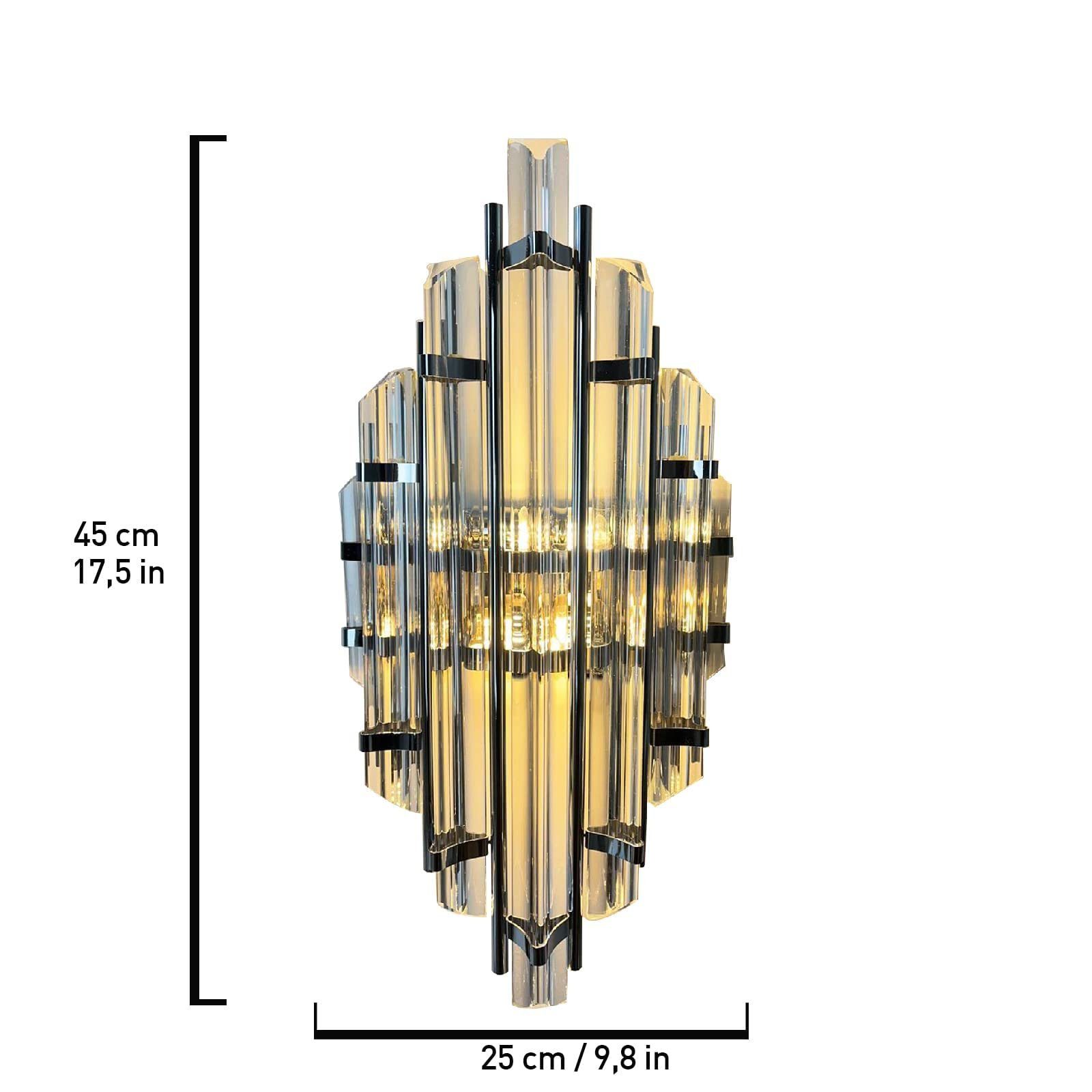 Bamyum Wandleuchte Bamyum Wandleuchte Champion Farbe Glas Wandlampe, Chrom Vintage Leuchtmittel Metall und ohne