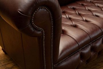 JVmoebel Chesterfield-Sofa Chesterfield 4 Sitzers Klassische Luxus Sofa Leder 100% Leder Sofort, 1 Teile, Made in Europa