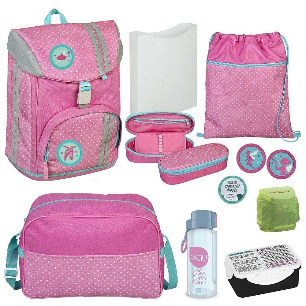 Scooli Ранцы 1. bis 4. Klasse ergonomischer Schulrucksack Flexmax (Set, 8-tlg., inkl. Motiv Kletties und Sporttasche), ergonomisch flexibel leicht; wächst mit dem Kind mit