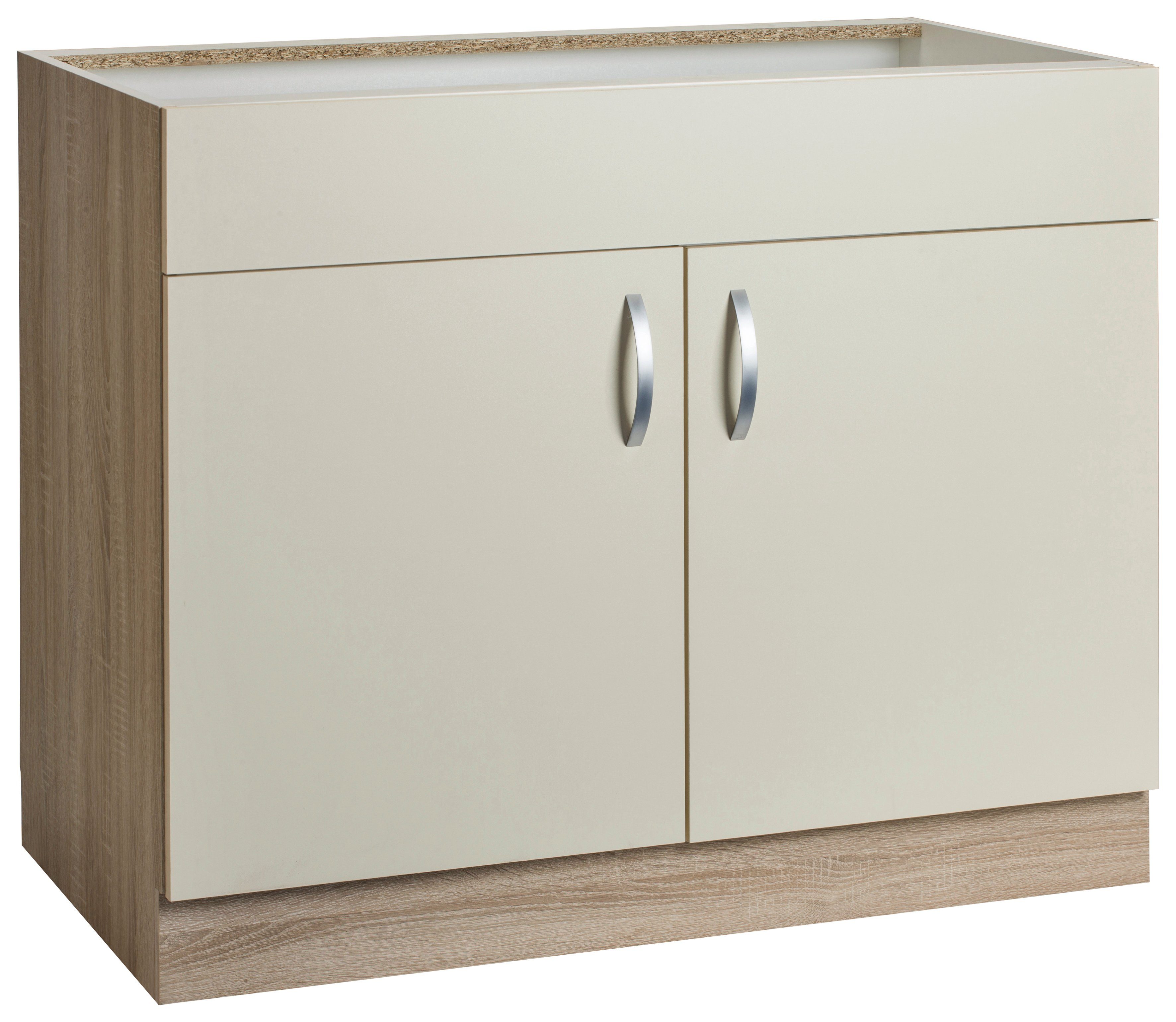 wiho Küchen Spülenschrank Breite cm Vanille-Eichefb. Flexi 100