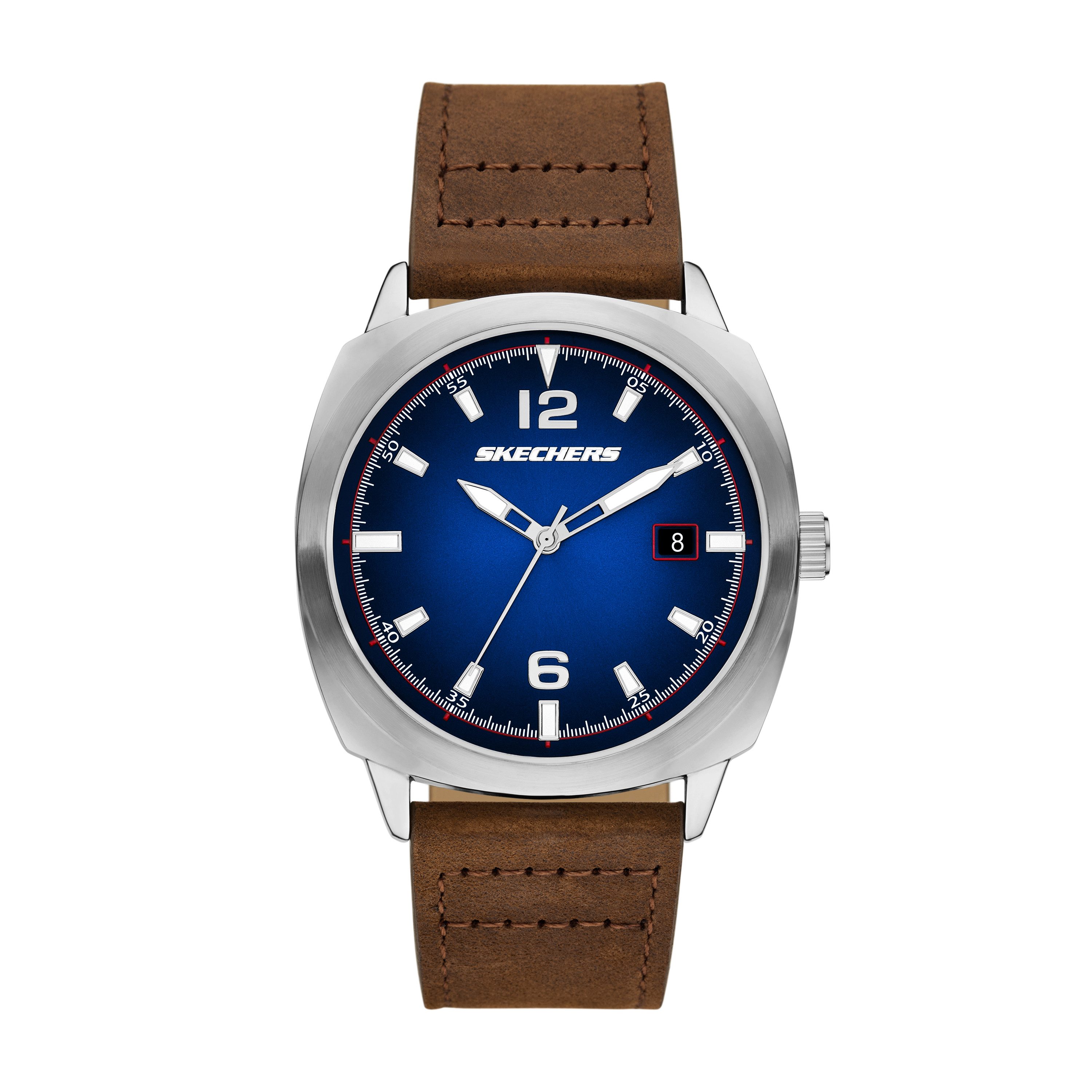 Skechers Quarzuhr HEWES SR5273, Armbanduhr, Herrenuhr, Lederarmband, analog günstig online kaufen