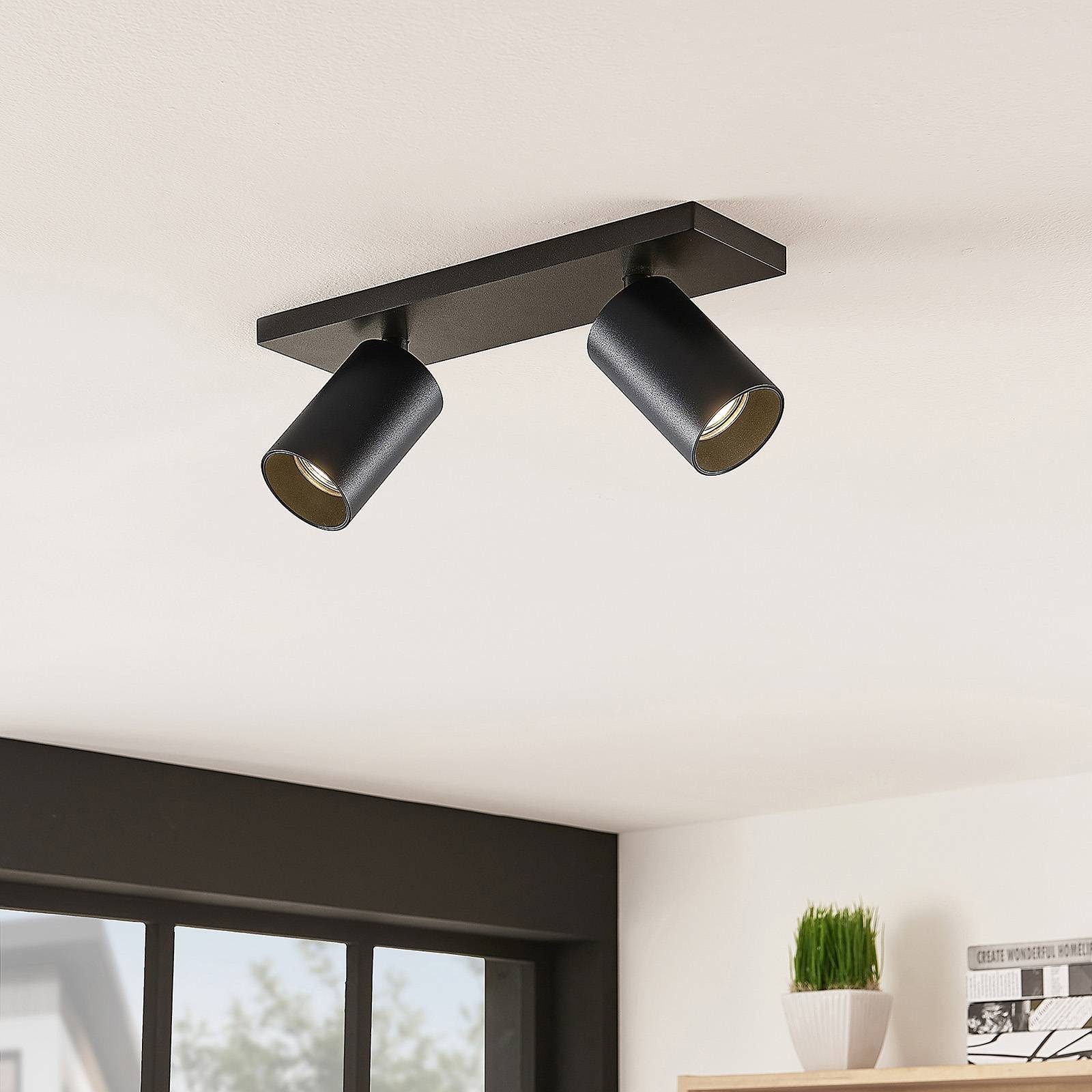 Arcchio Deckenstrahler Brinja, Metall, Schwarz IP20, 2 x 8 W LED