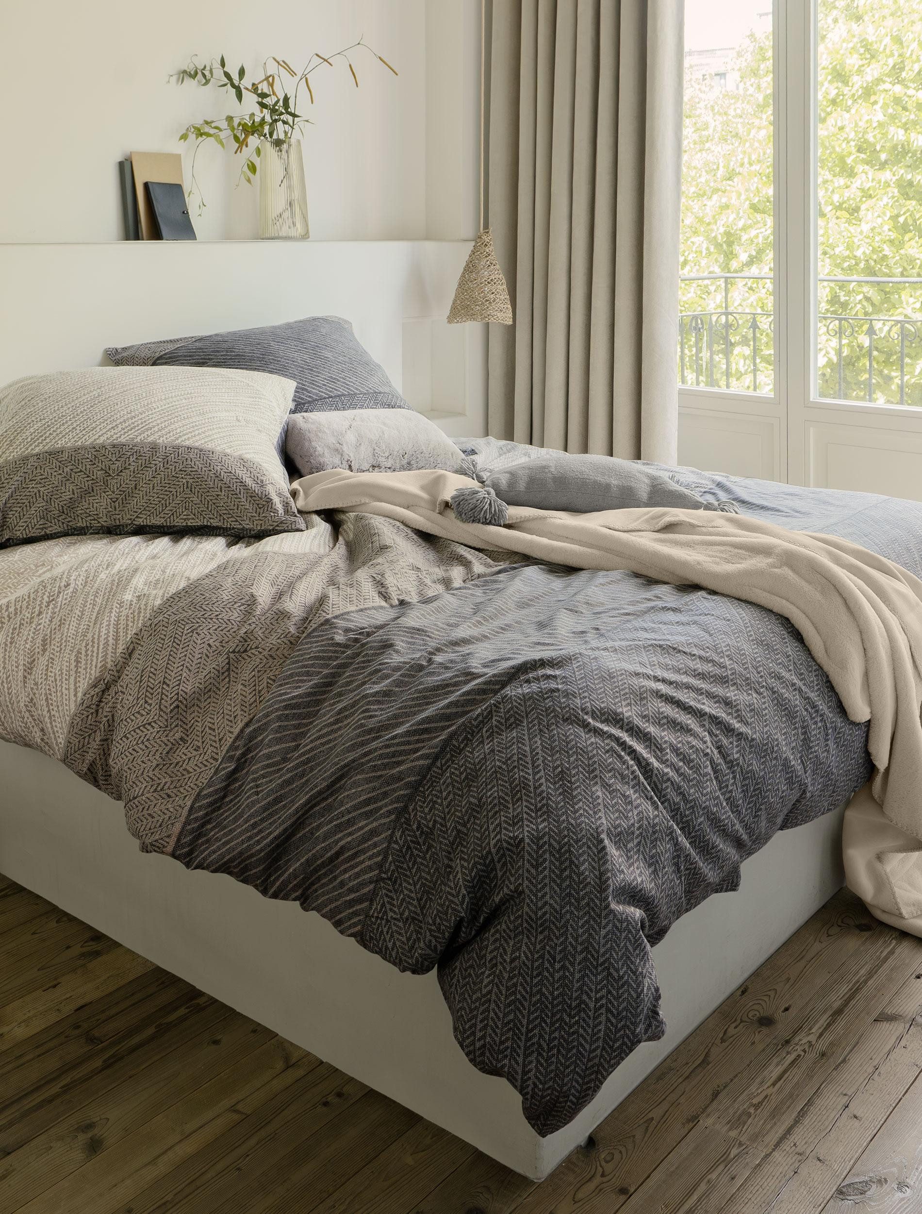 Janine Bettwäsche Biber 1 Deckenbezug 140x200 cm + 1 Kissenbezug 90x70 cm n günstig online kaufen