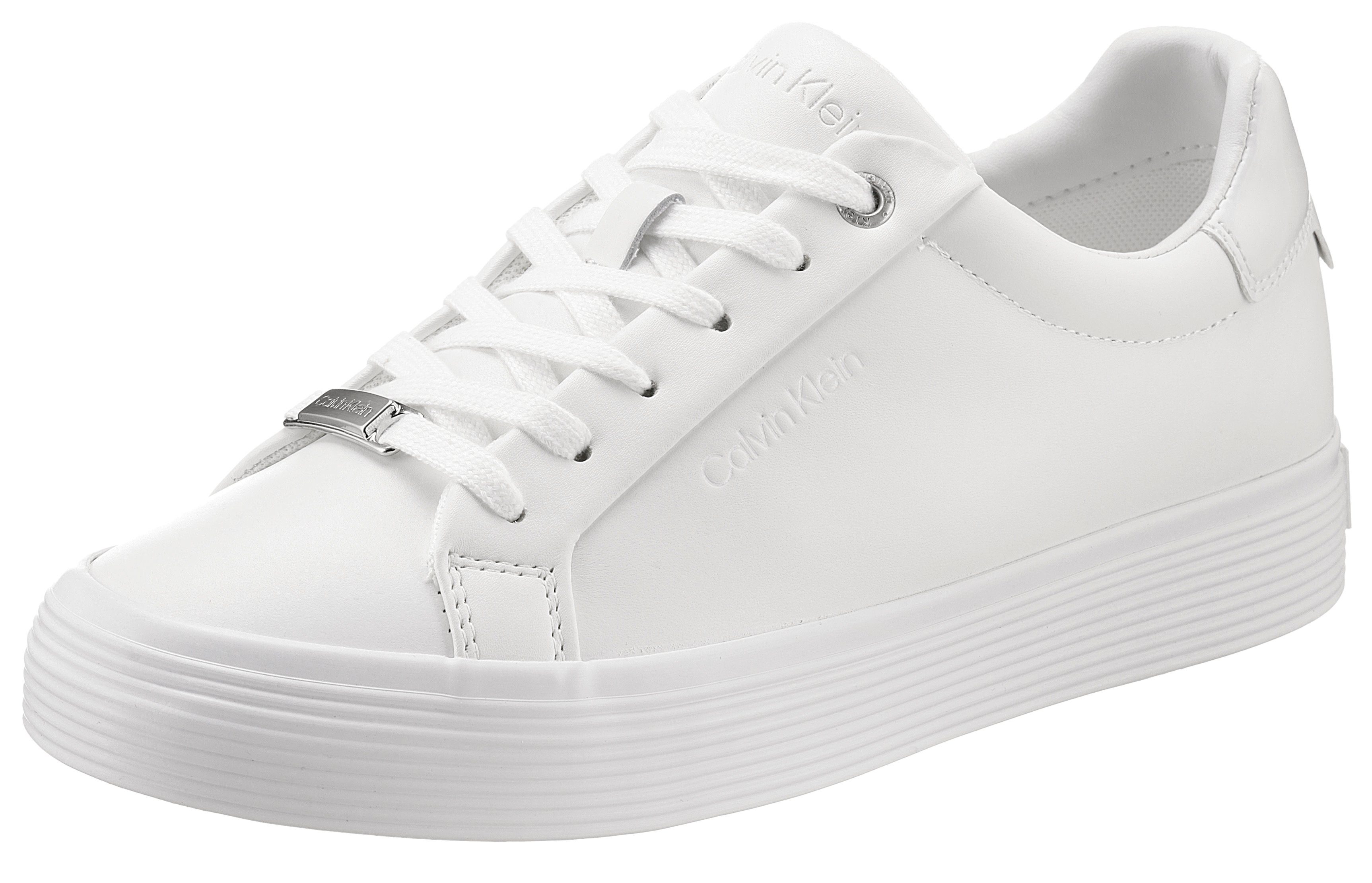 im VULC Klein Lackeinsatz Calvin UP LACE Plateausneaker Fersenbereich weiß mit