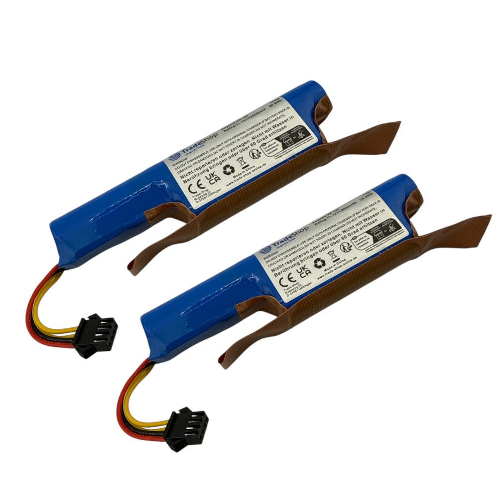 Trade-Shop 2x Akku passend für Vileda R9VR102 167129 0769-03 18650-AA 18650-M26 Akku Li-Ion 2600 mAh (11,1 V)