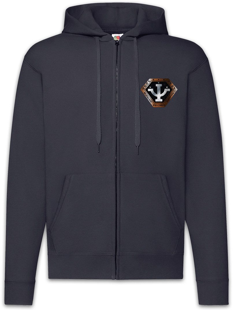 Sweatjacke Vintage Psi Corps Logo Zipper Hoodie Space Center TV Babylon 5 Kult