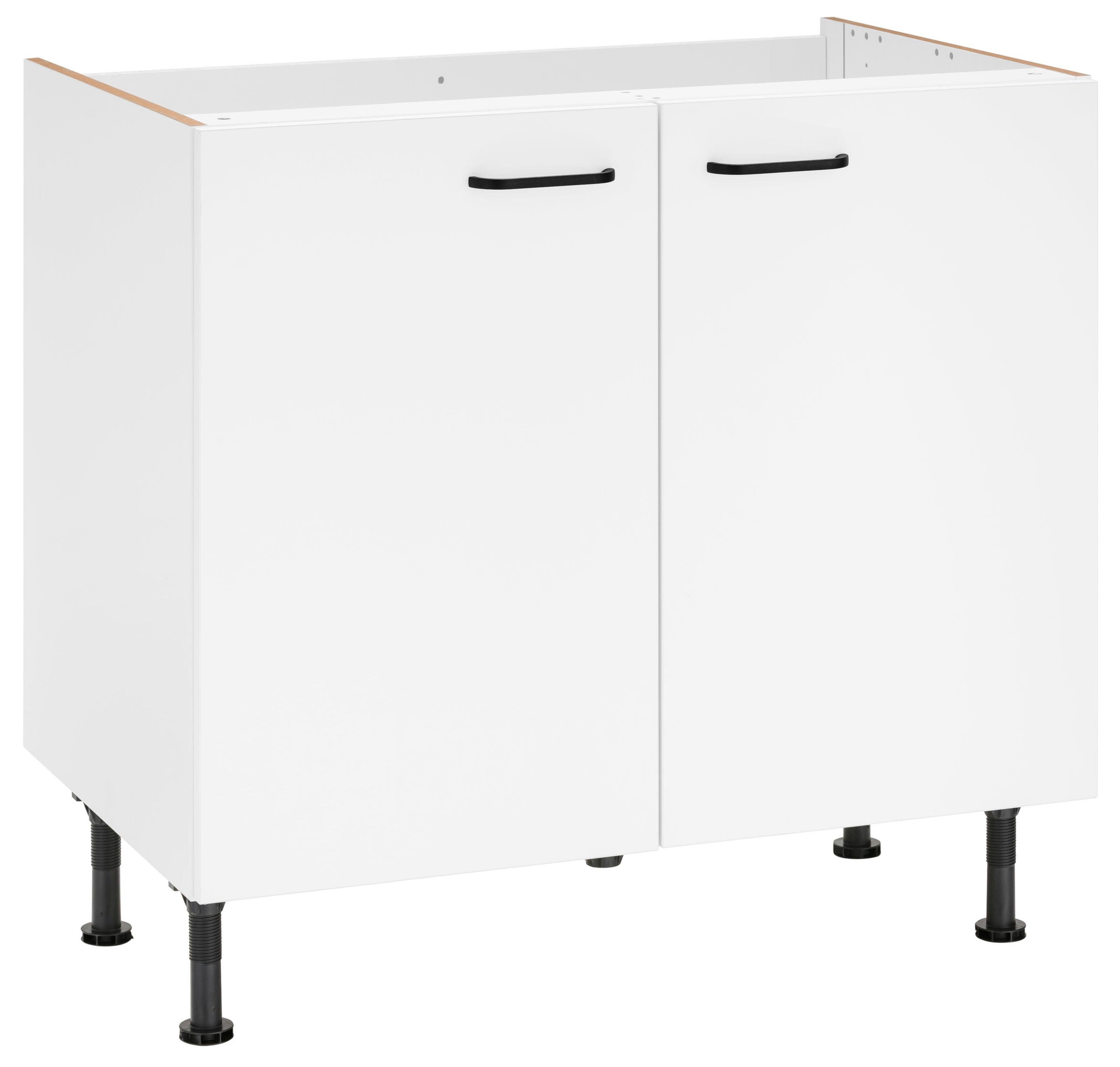 OPTIFIT Spülenschrank Elga mit Soft-Close-Funktion, höhenverstellbaren Füßen, Breite 90 cm weiß/weiß | weiß