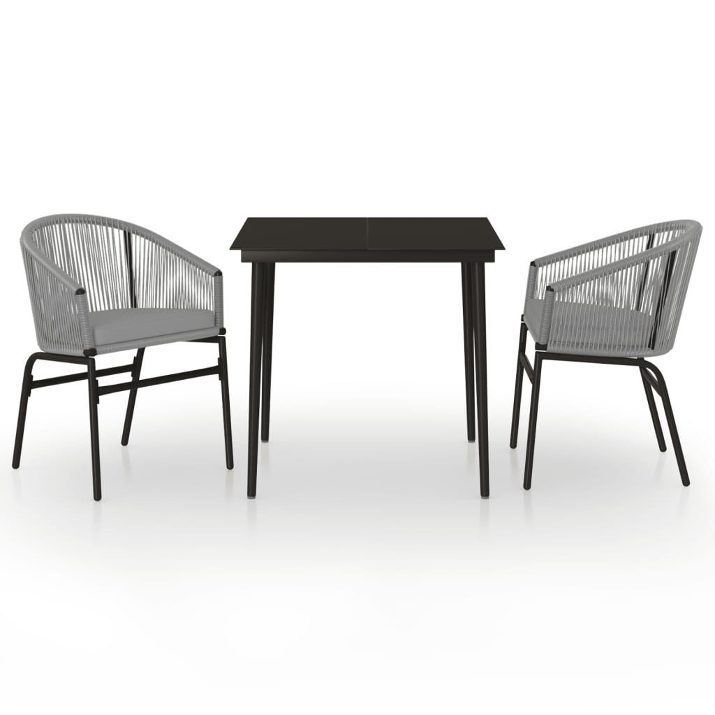 vidaXL Garten-Essgruppe 3-tlg. Garten-Essgruppe Grau, (2-tlg) günstig online kaufen