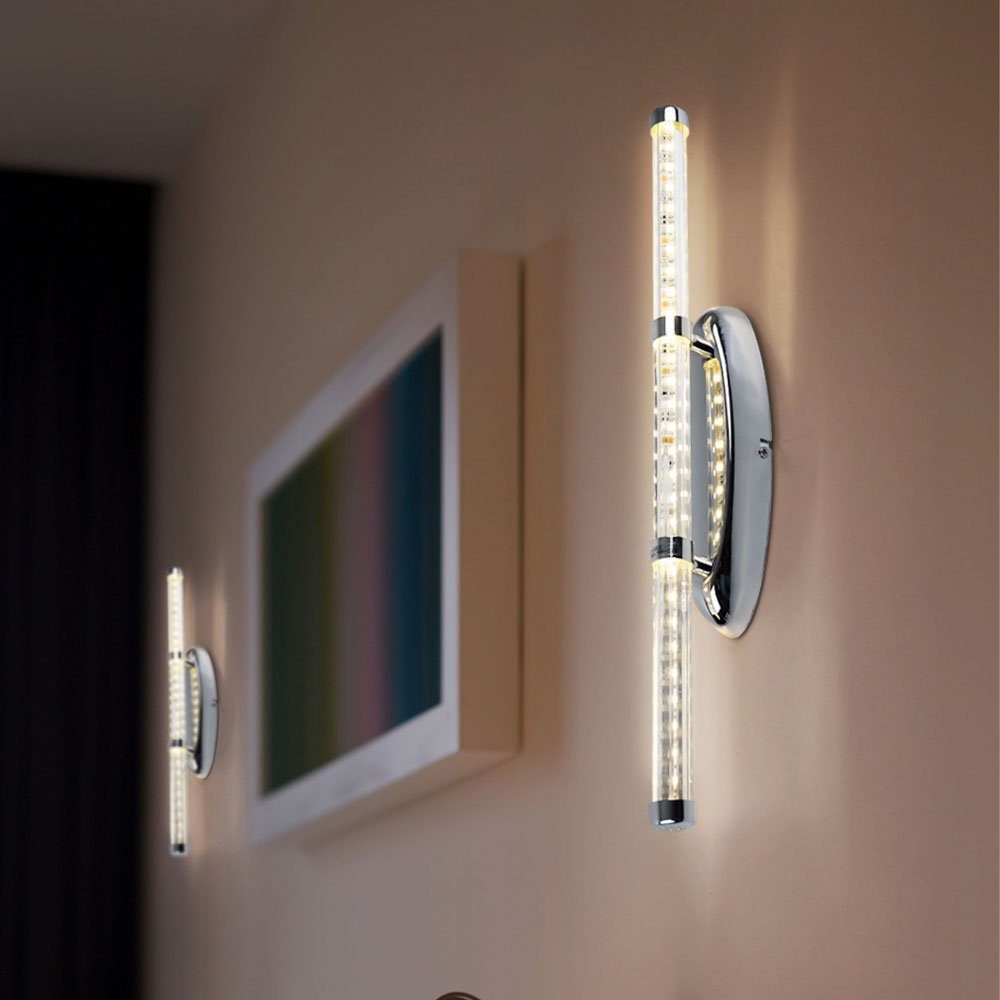 Leuchte LED Set Spiegel Warmweiß, etc-shop Zimmer Bad Badezimmer LED Wand verbaut, Wohn Schlaf Wandleuchte, LED-Leuchtmittel 2er fest