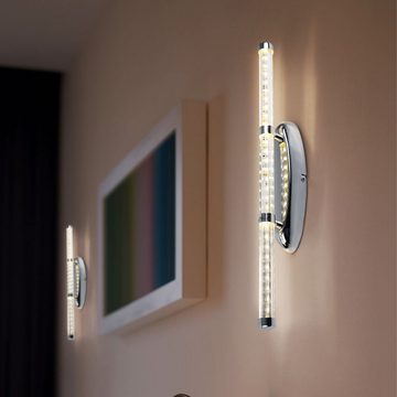 etc-shop LED Wandleuchte, LED-Leuchtmittel fest verbaut, Warmweiß, 2er Set LED Wand Leuchte Wohn Schlaf Zimmer Spiegel Bad Badezimmer