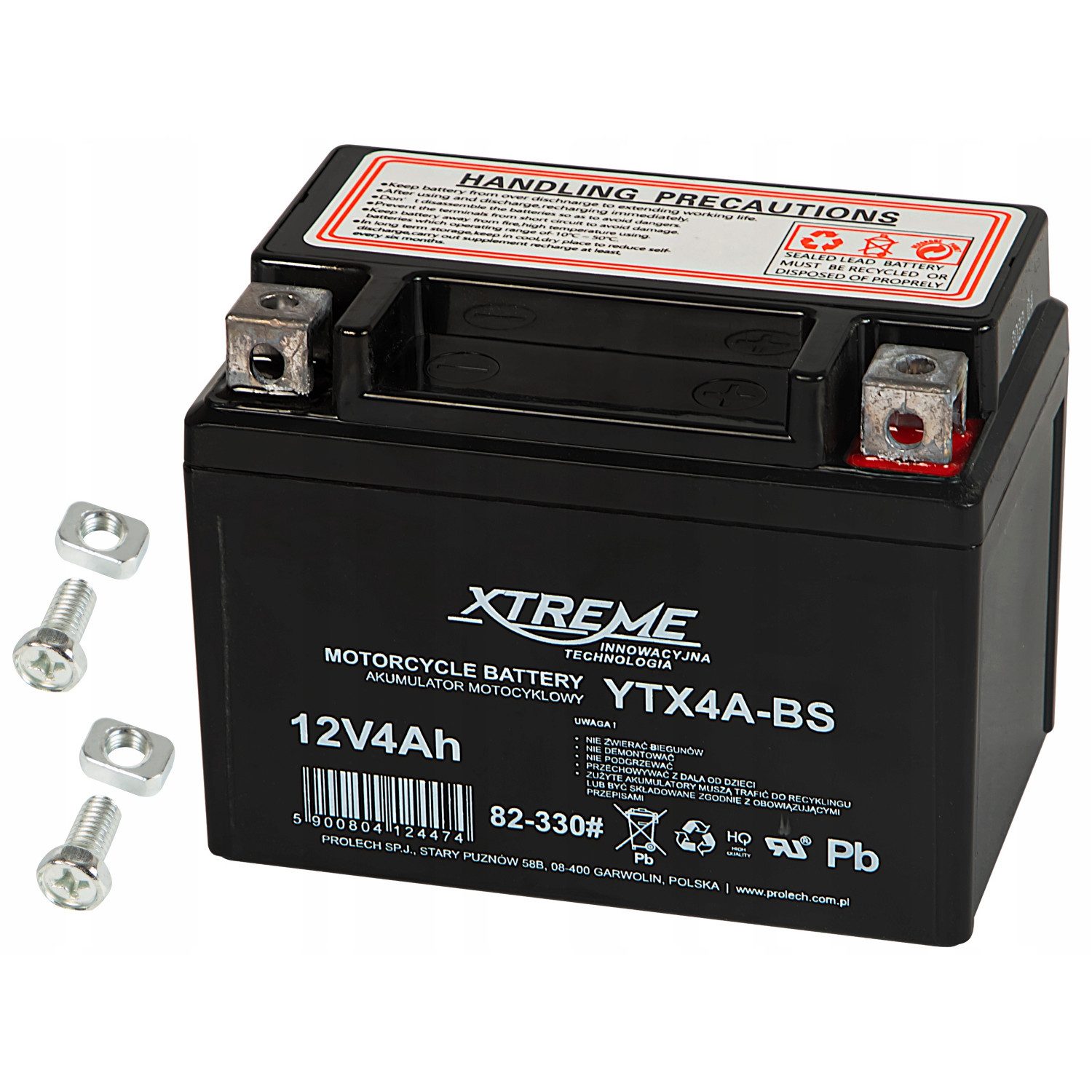 XTREME COUTURE Wartungsfreie 12-V-4-Ah-Gel-Batterie für Motorräder Akku, für die meisten Motorräder, Motorroller, Scooter und Quads