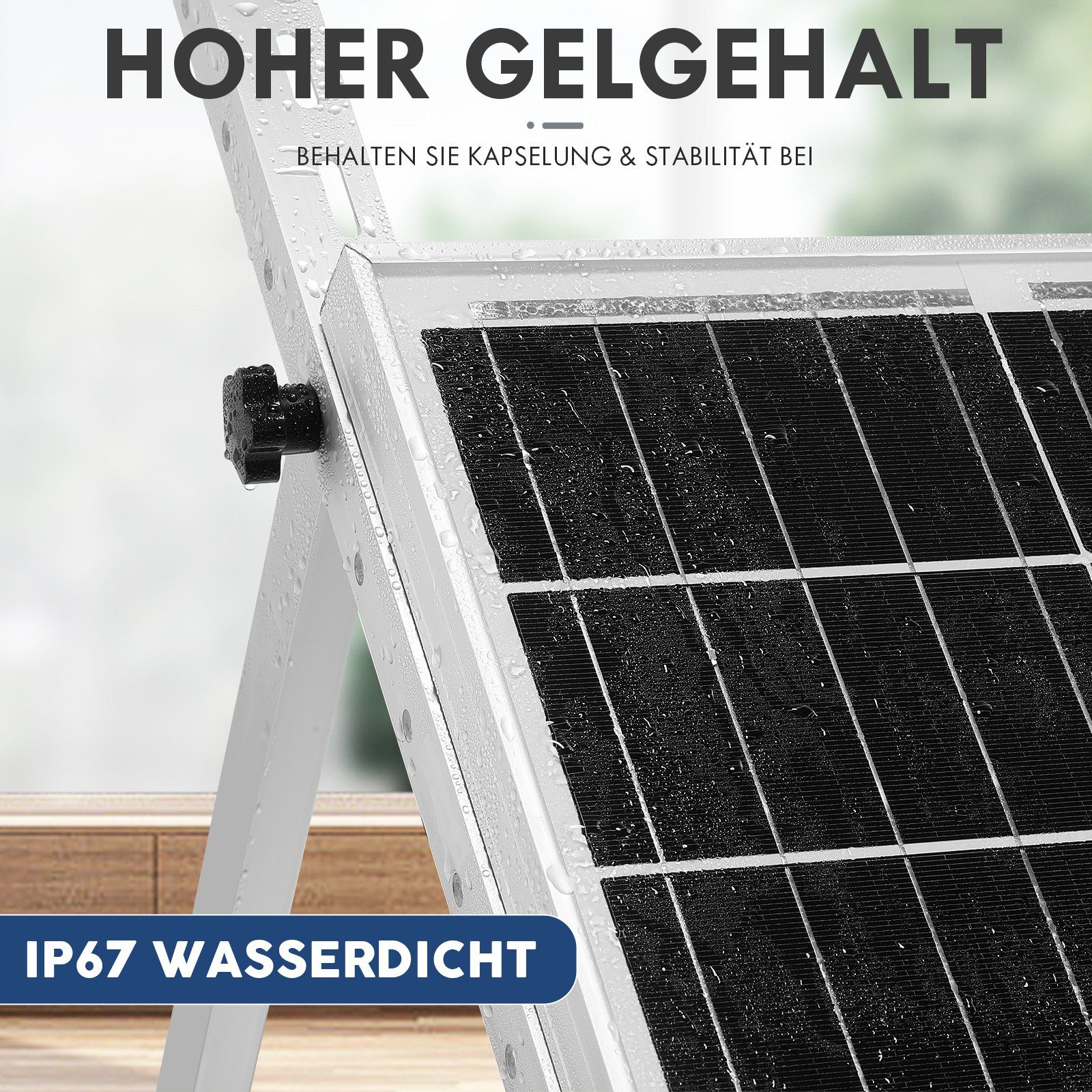 LETGOSPT Solarmodul 100W / 150W Garte Batterien von Solarpanel Monokristallin Ideal Wohnmobil Aufladen 18V IP67 zum Solarmodul Photovoltaik, Wasserdichte