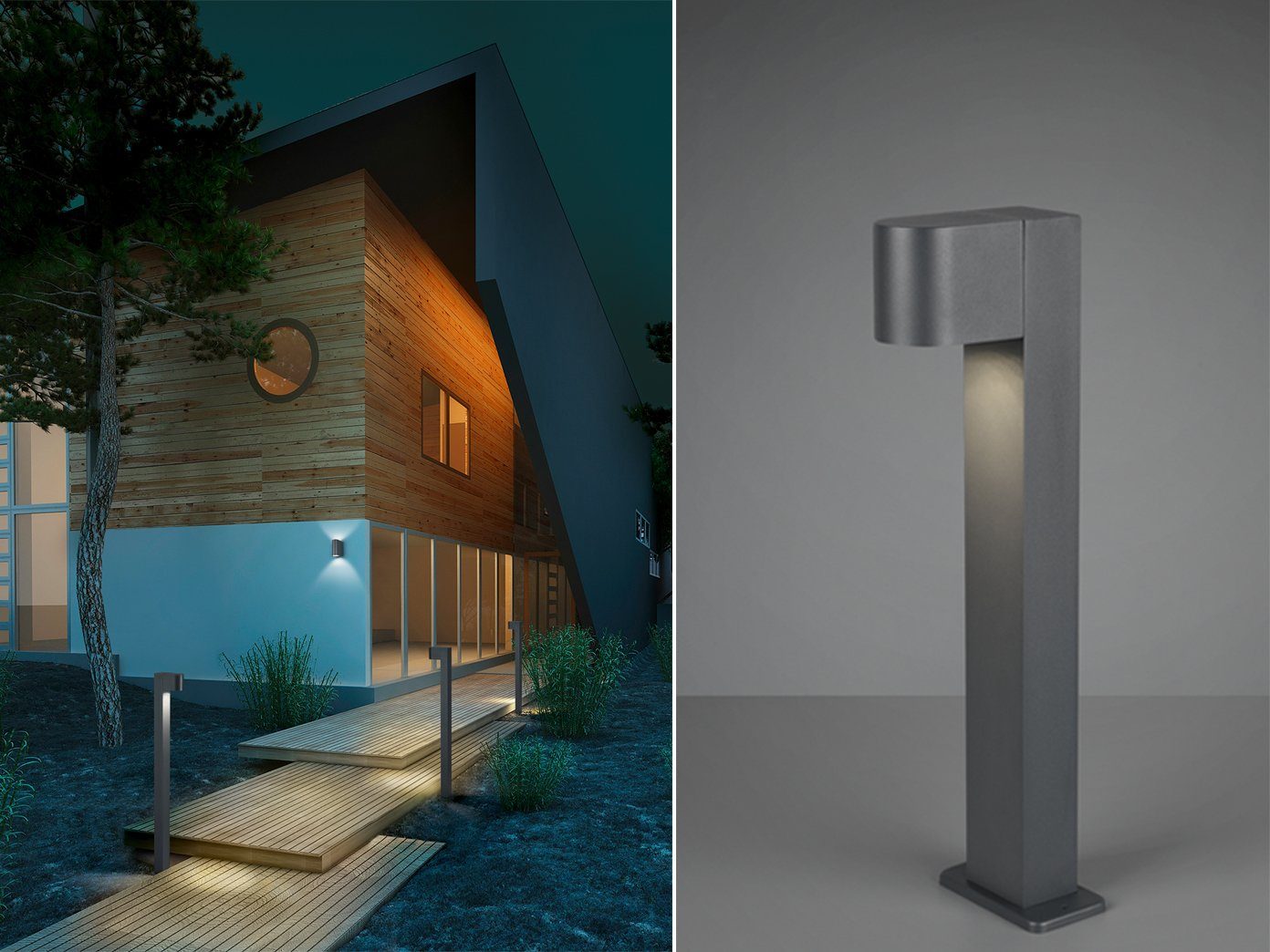 meineWunschleuchte LED Pollerleuchte, Wege-Beleuchtung Anthrazit