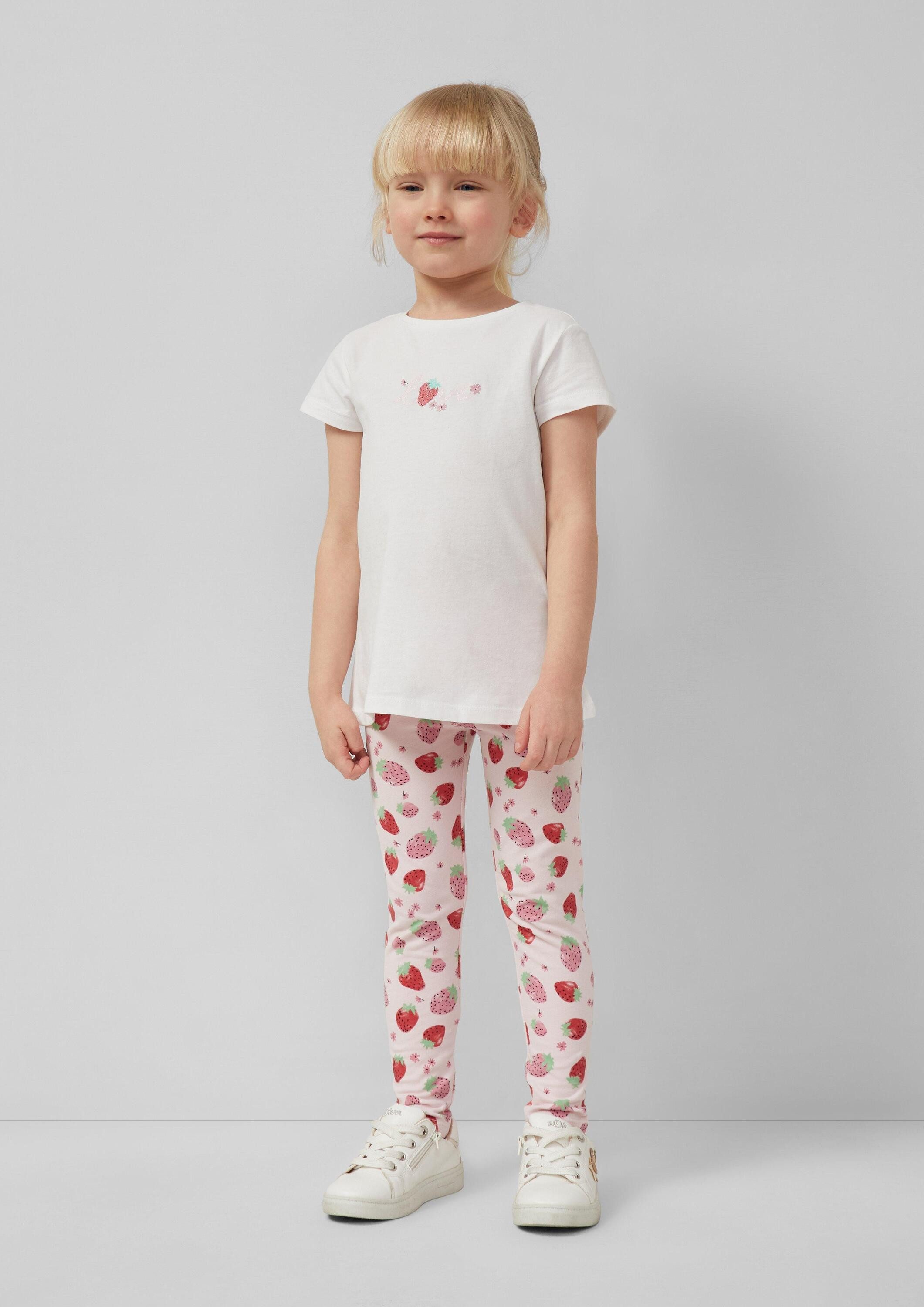 s.Oliver Kurzarmshirt T-Shirt Set aus T-Shirt im A-Shape und Leggings mit All-over-Print