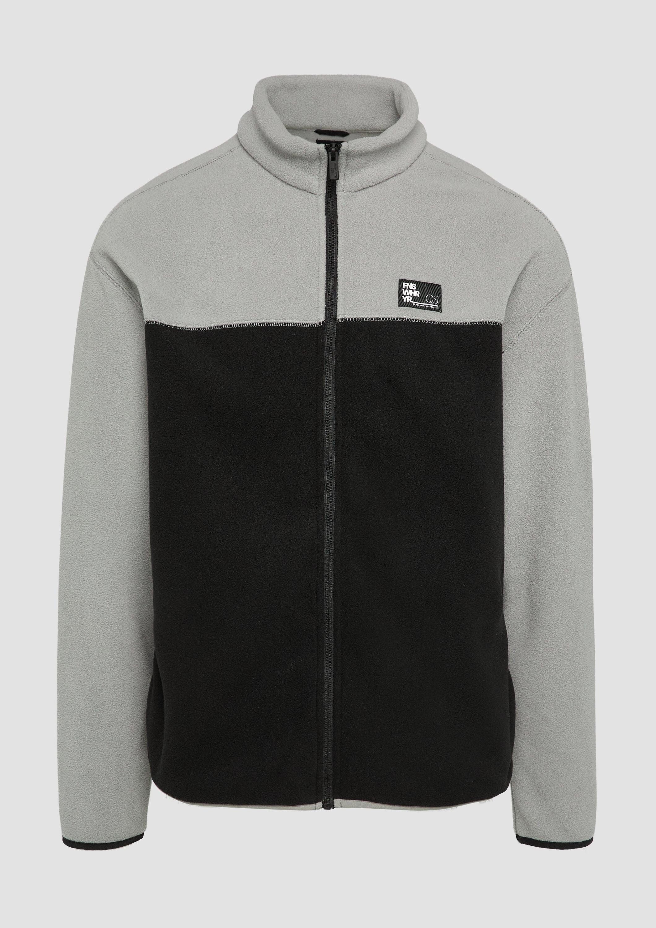 QS Sweatjacke Sweatshirt Jacke Fleecejacke mit Stehkragen
