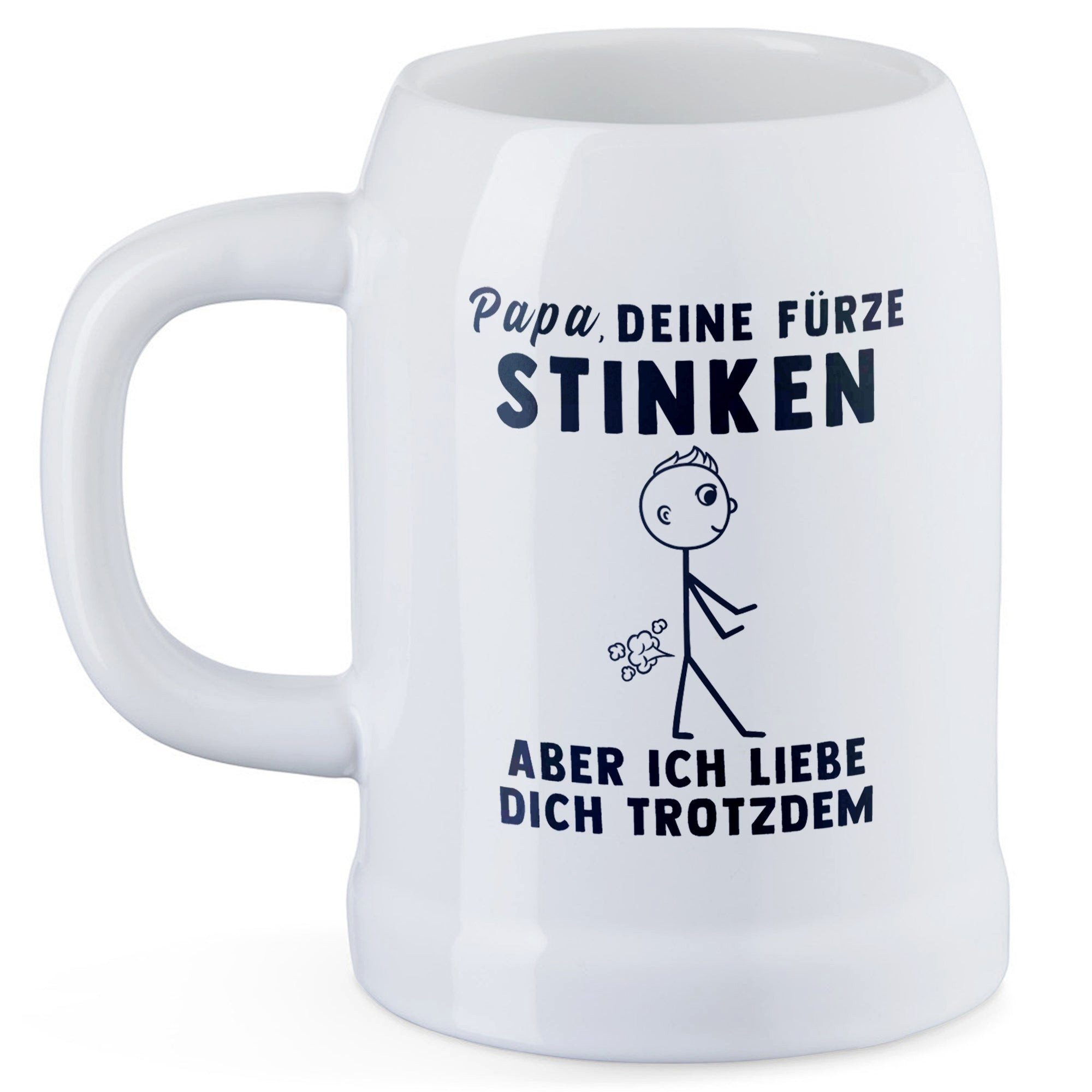 22Feels Bierkrug Papa Geschenk Vater Deine Fürze Stinken Vatertag Geburtstag, Keramik, IN DEUTSCHLAND BEDRUCKT, Spülmaschinenfest