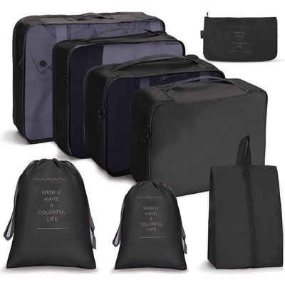 Coonoor Kofferorganizer Koffer Organizer Set 8-teilig Wasserdichte Reise Kleidertaschen (8-tlg), Packtaschen für koffer, Verpackungswürfel mit Schuhbeutel