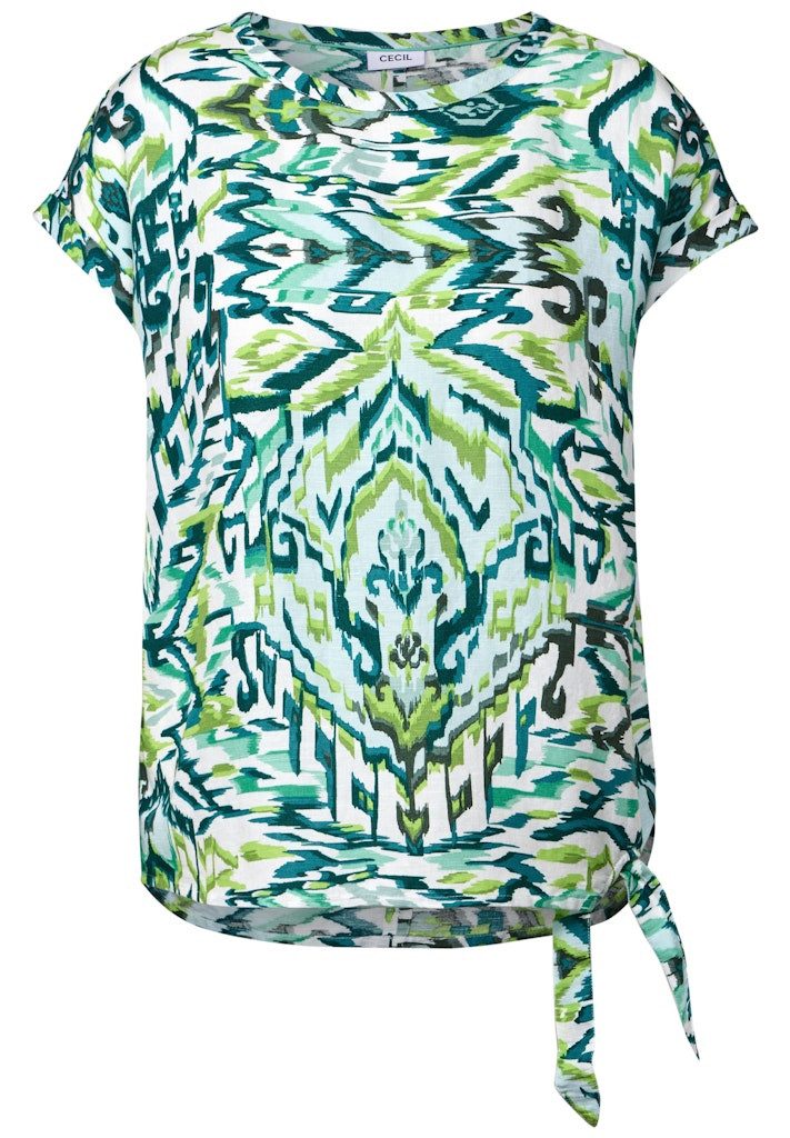 CECIL Blusenshirt LINEN_LI/CV_Printed Knot Blous günstig online kaufen