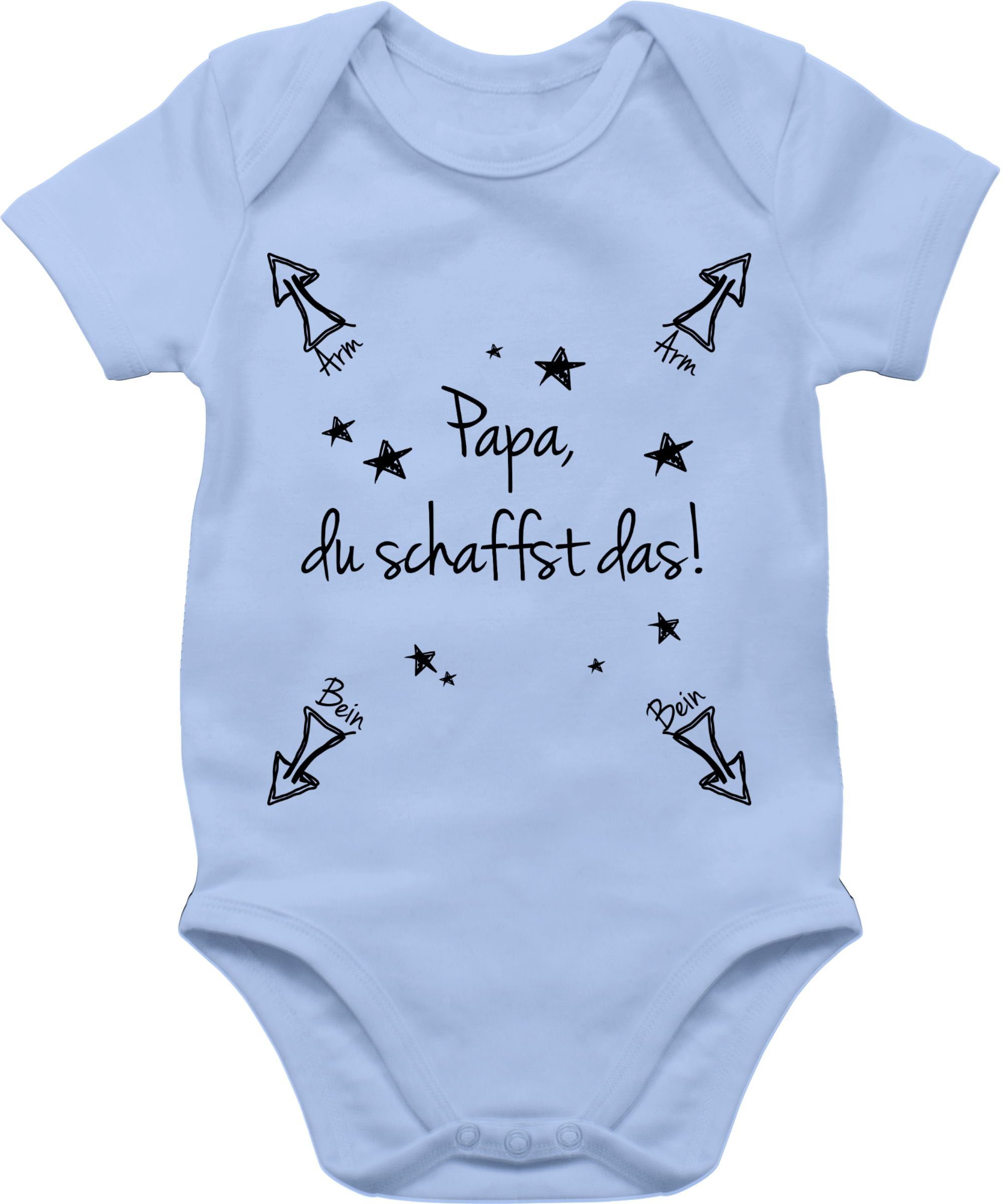 Shirtracer Shirtbody Papa du schaffst das Strampler Baby Mädchen & Junge 2 Babyblau