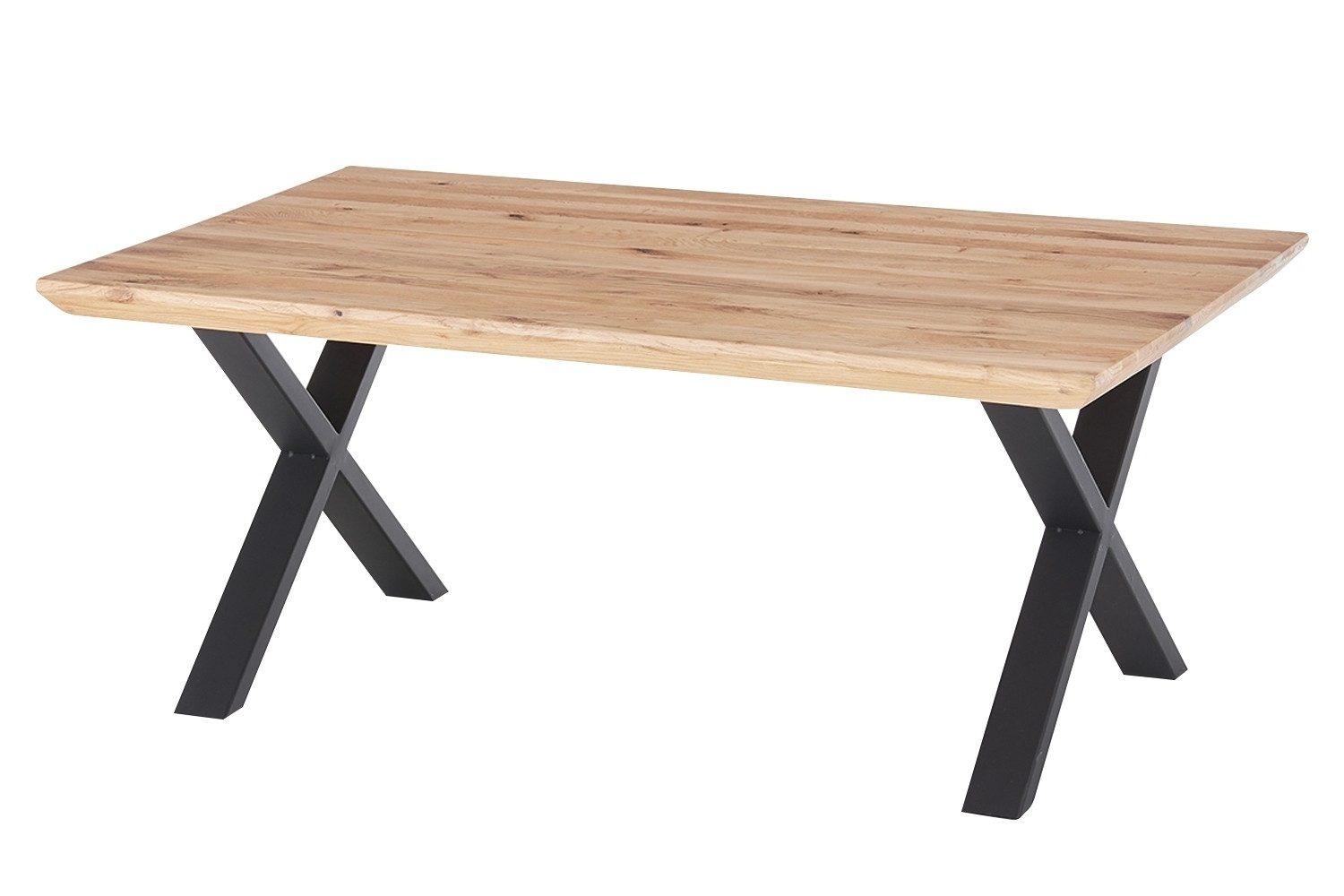 MCA furniture Couchtisch ASOLA, Braun, Schwarz, Eichenholz massiv, Metall, B 110 x H 45 x T 70 cm