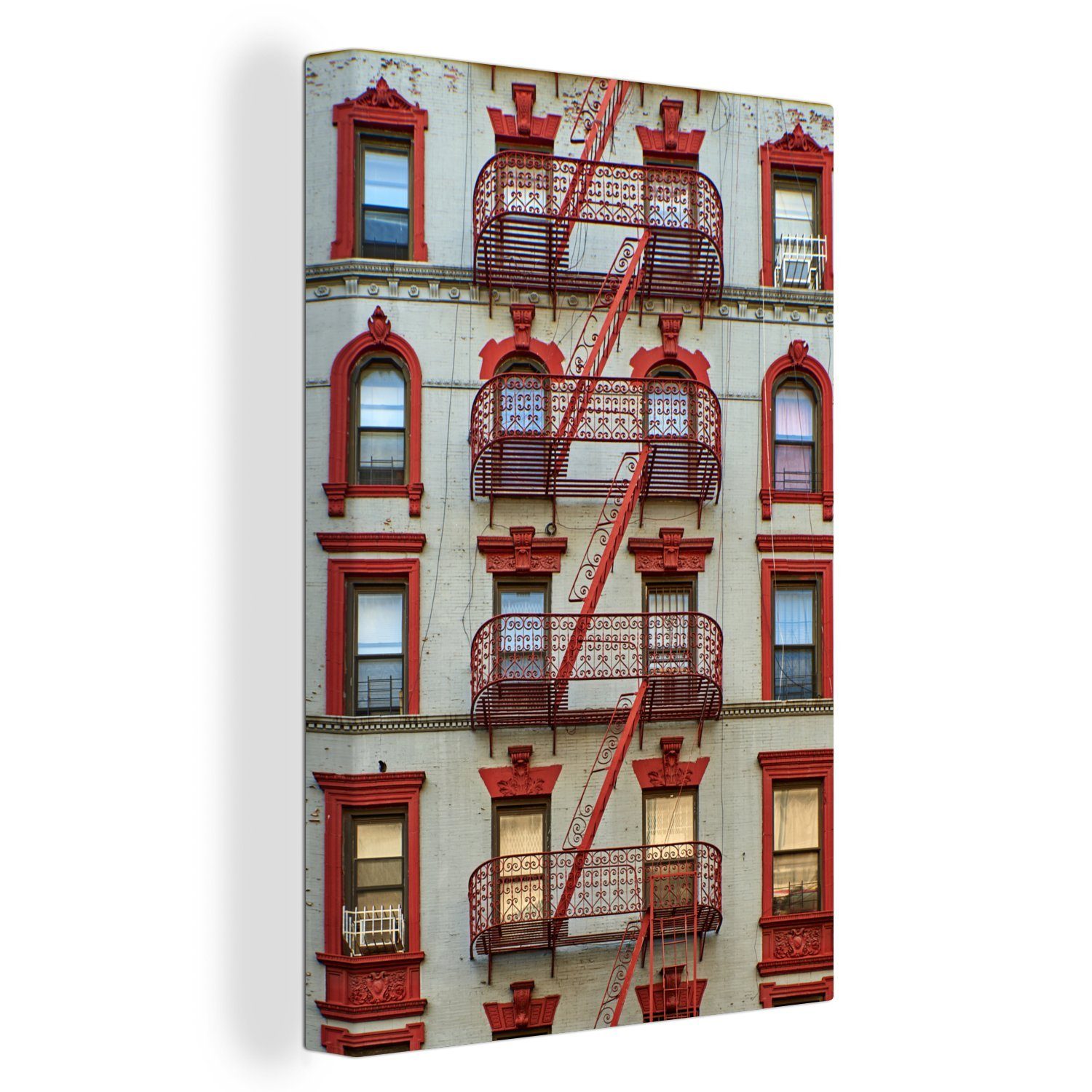 OneMillionCanvasses® Leinwandbild Wohnanlage in New York, (1 St), Leinwandbild fertig bespannt inkl. Zackenaufhänger, Gemälde, 20x30 cm
