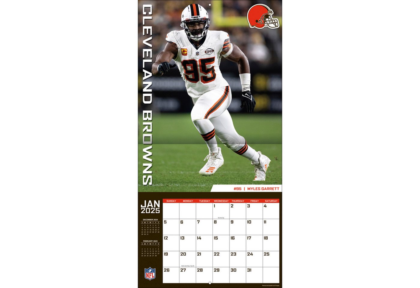 Thumbnail - Turner Licensing Wandkalender Cleveland Browns - NFL - Wandkalender 2025, Cleveland Browns, FSC-Papier, Sojatinten. Plas...