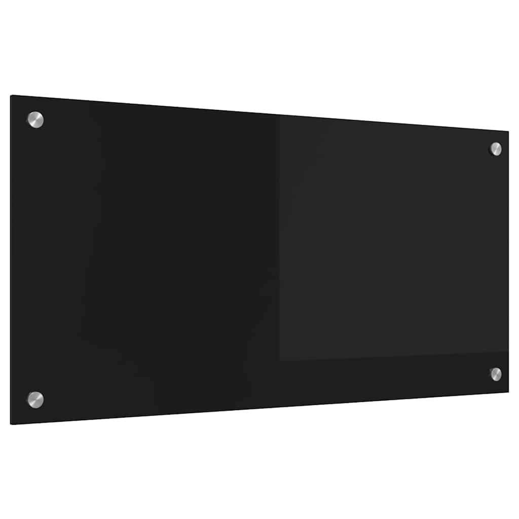 Küchenrückwand Küchenrückwand Schwarz 80 x 40 cm Gehärtetes Glas