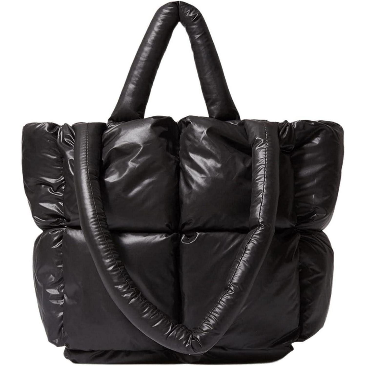 LuxusKollektion Handtasche Tote Bag Damen Puffer Quilted Down Shoulder Schwarz